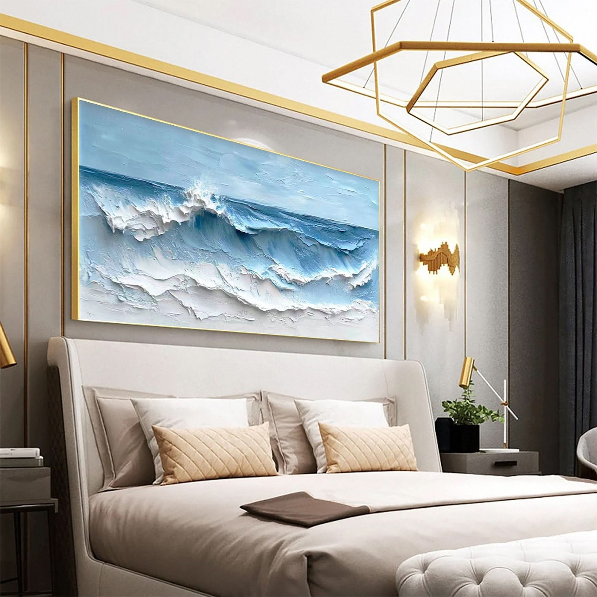 Large Textured Seascape Painting for Living Room Wall Art #OS 039