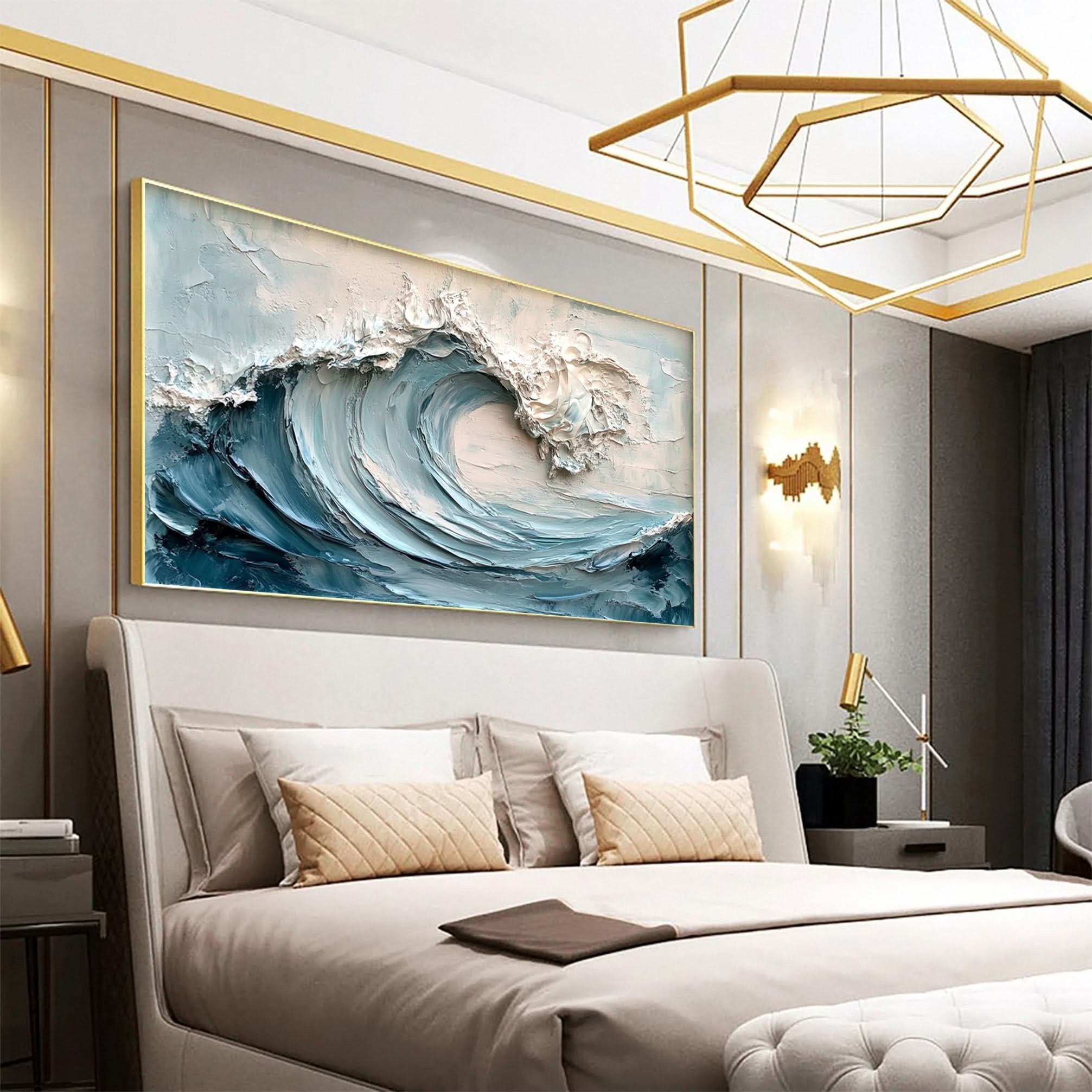 Ocean Majesty Large Textured Wave Wall Art #OS 044