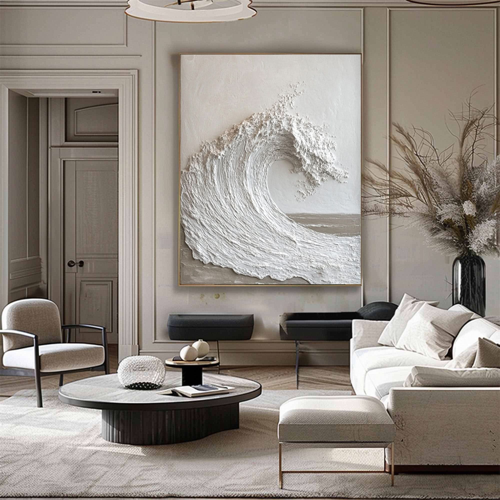 Textured Ocean Wave Art 3D Oil Painting for Modern Home Decor #BBM 036