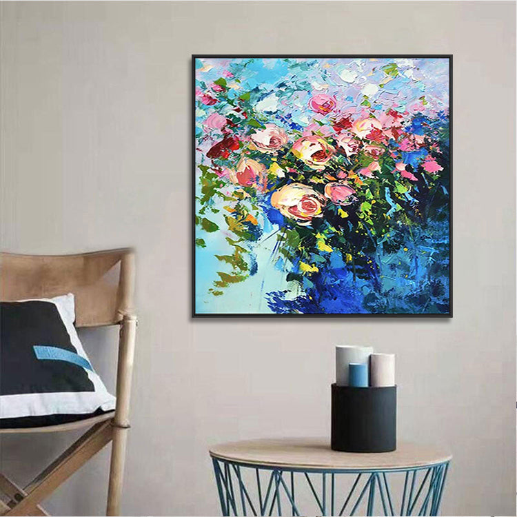 Living Room Original Oil Painting: Nature's Vitality