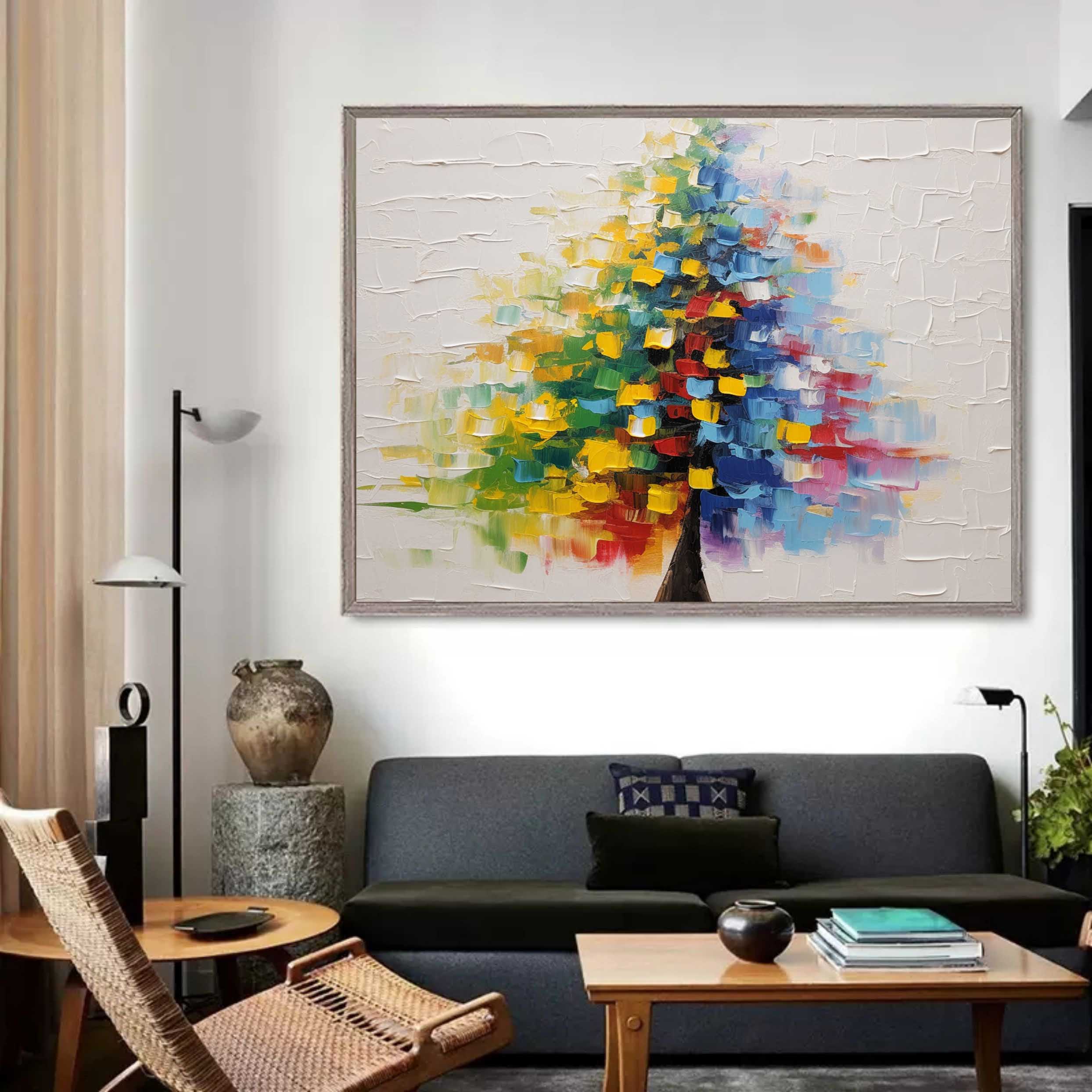 Large Christmas Tree Texture Painting Christmas Tree Palette Wall Art Christmas Tree Oil Painting