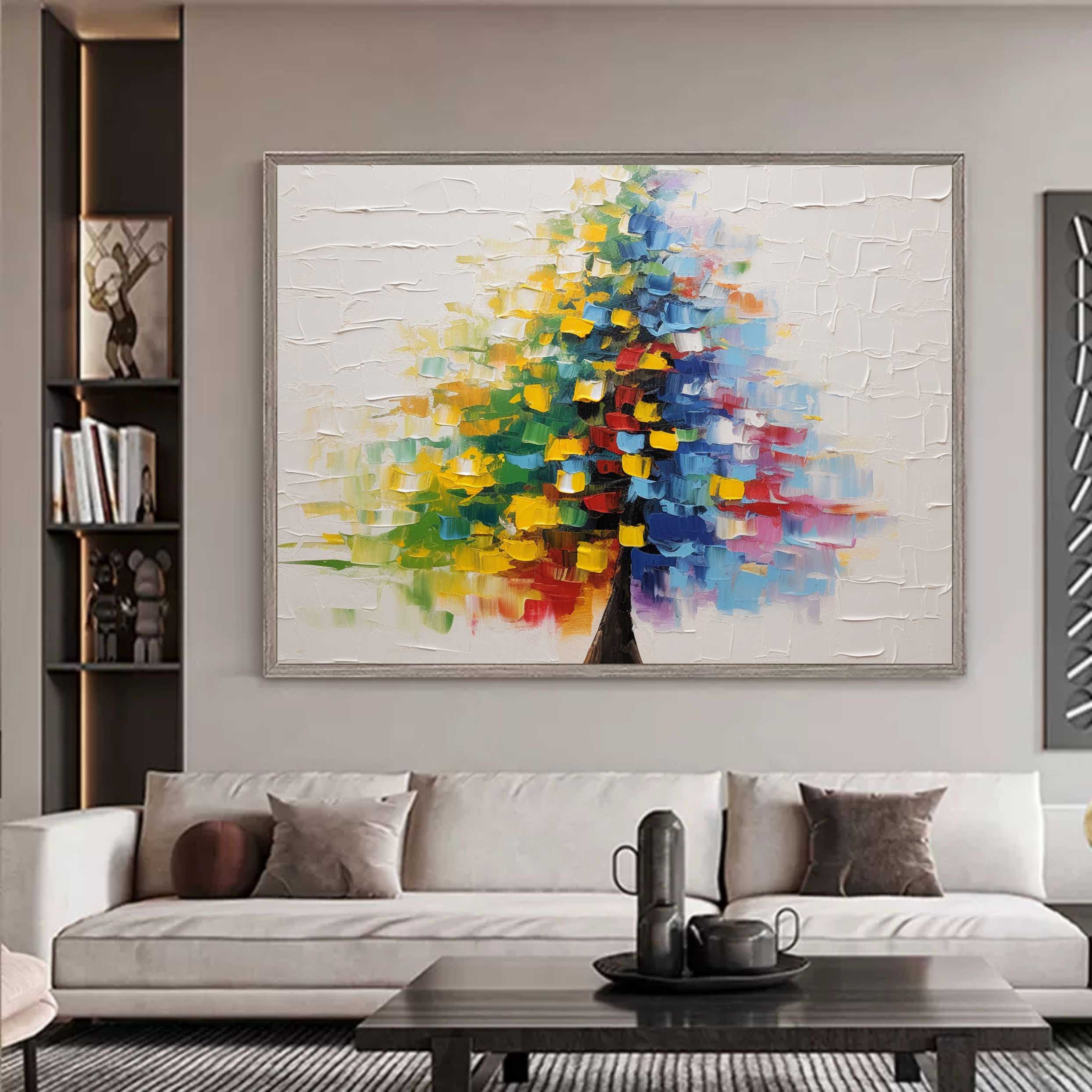 Large Christmas Tree Texture Painting Christmas Tree Palette Wall Art Christmas Tree Oil Painting