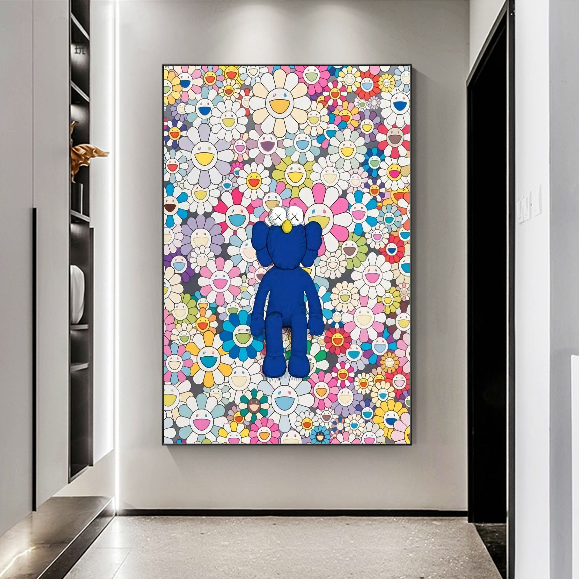 Colorful Kaws painting Colorful Kaws pop art Colorful Kaws3D Texture Wall Painting Kaws Canvas Art