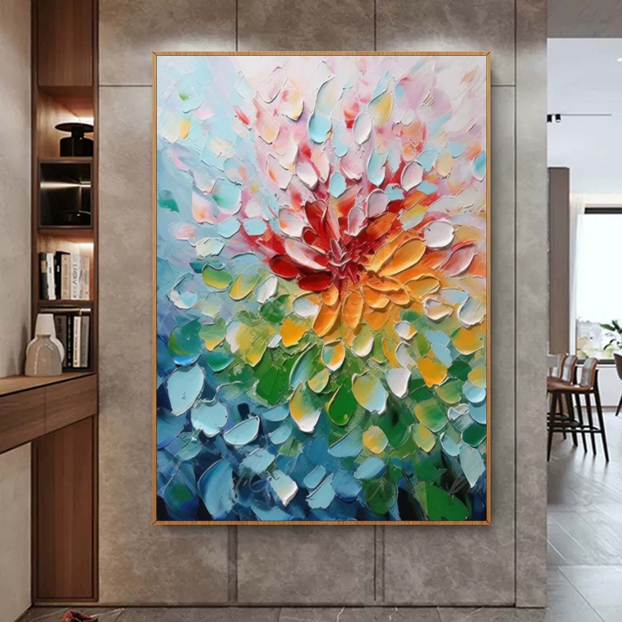 Colorful Abstract Art Palette Knife Painting On Canvas Colorful Textured Wall Art Color Wall Painting