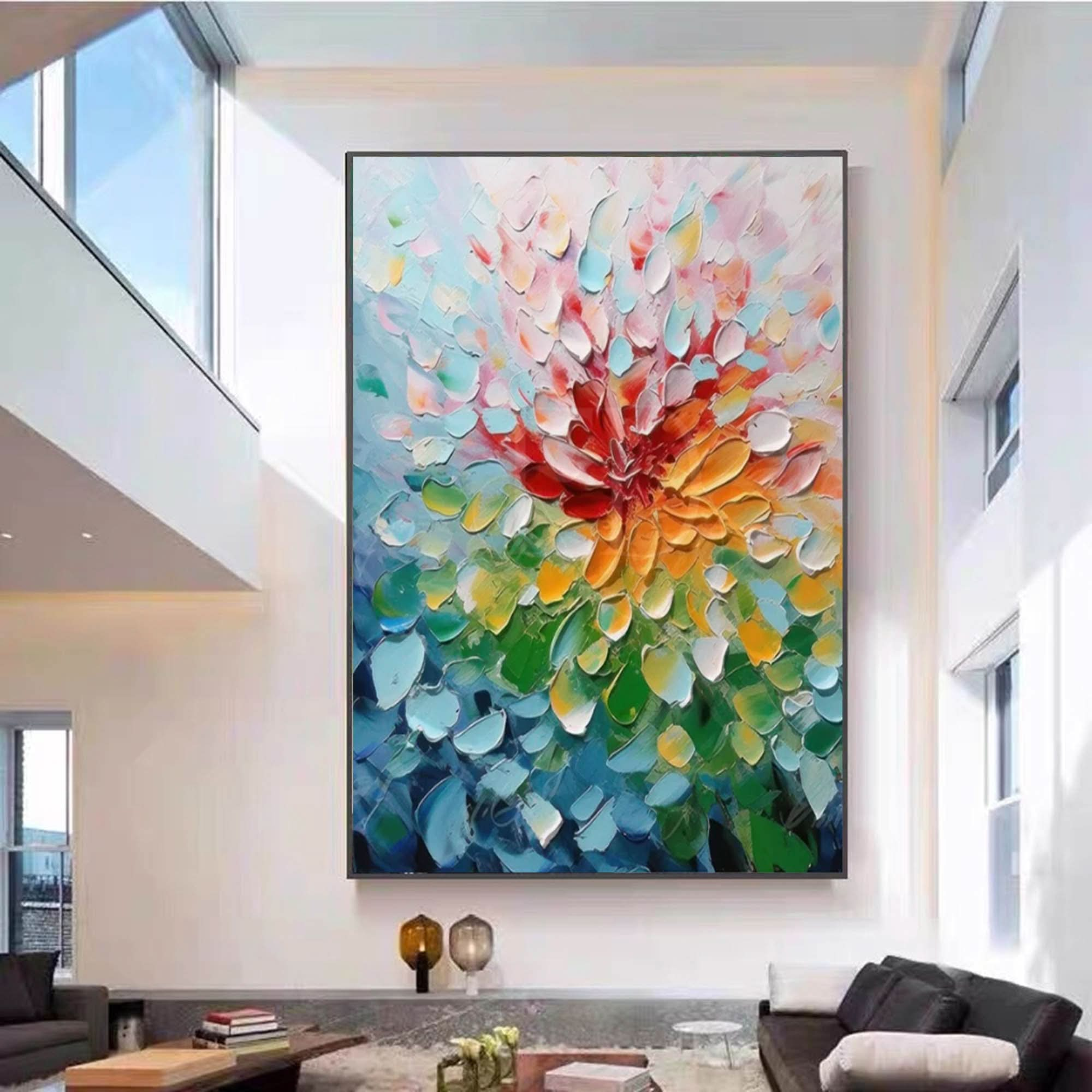 Colorful Abstract Art Palette Knife Painting On Canvas Colorful Textured Wall Art Color Wall Painting