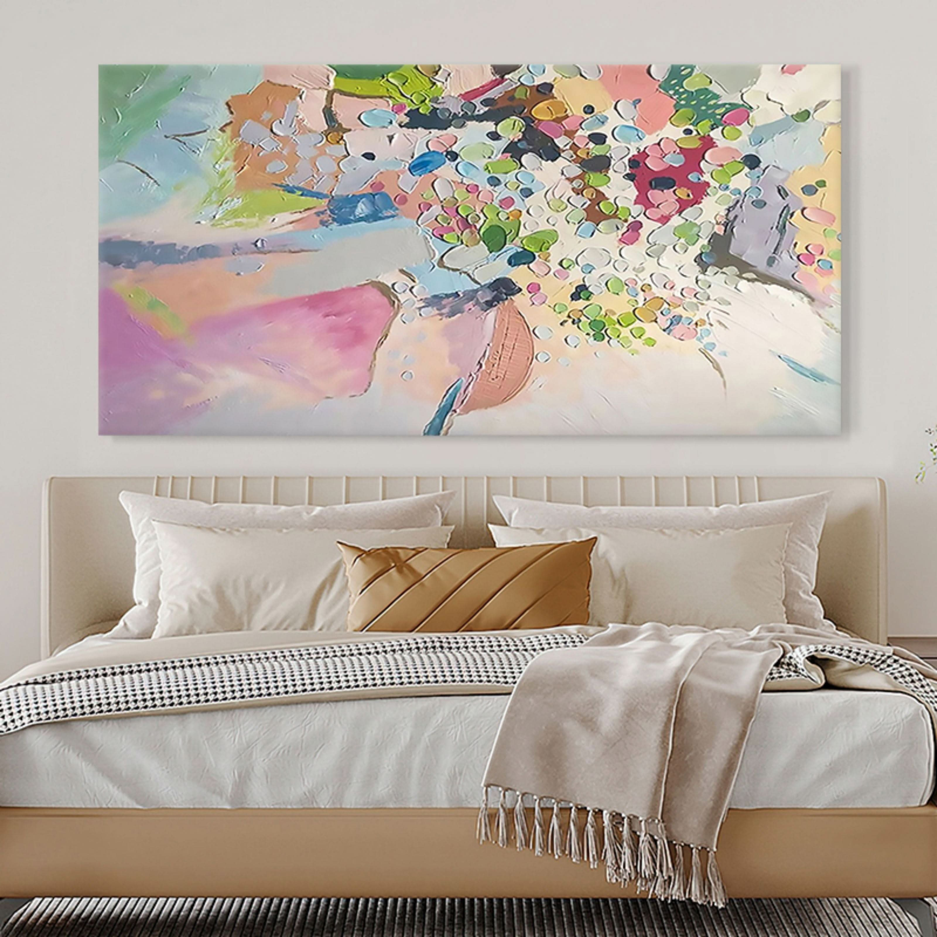 Large colorful 3D abstract art textured wall art plaster wall art knife acrylic canvas painting