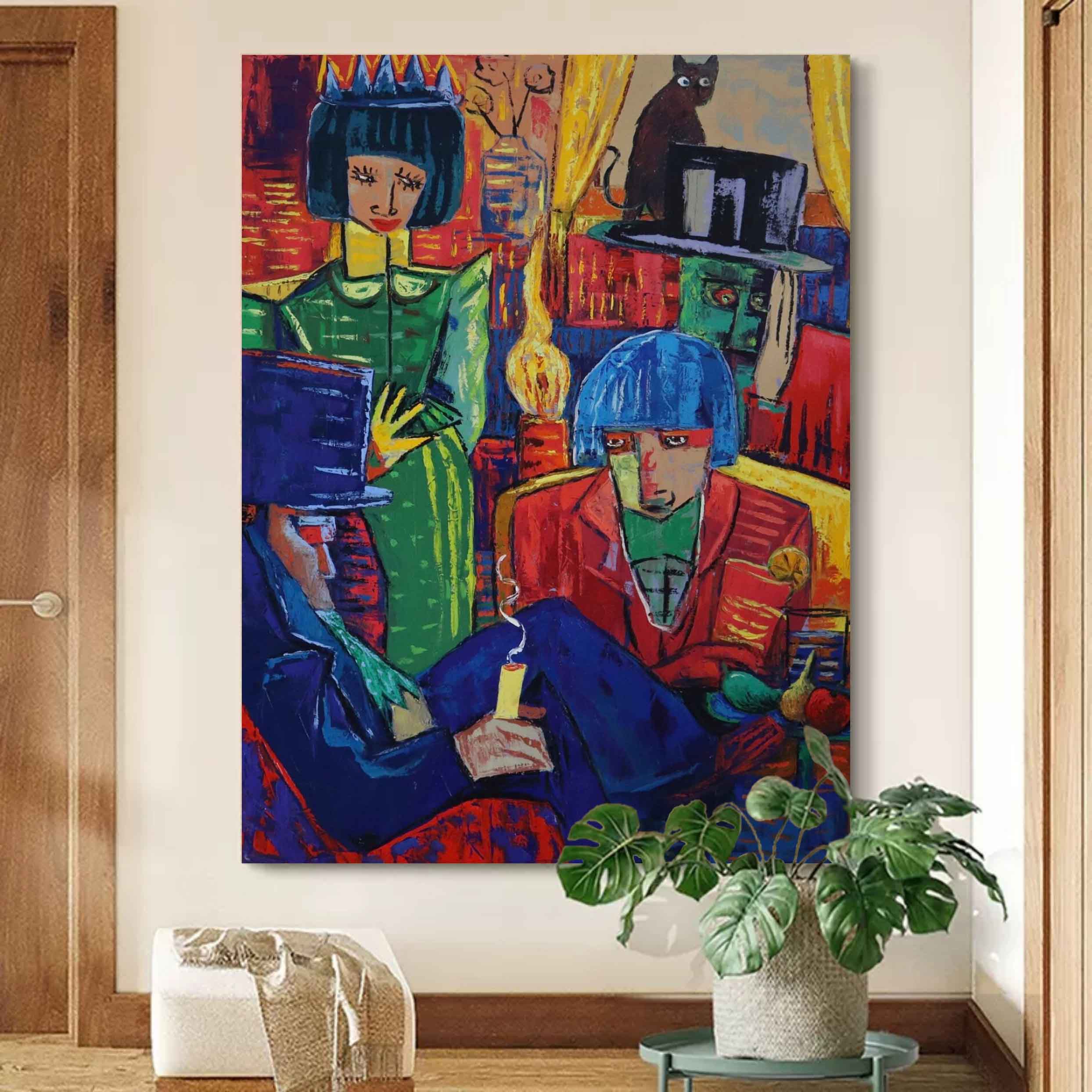 Large People Portraits Pop Art Abstract People Pop Canvas Painting Human Pop Art Canvas Pop Wall Art