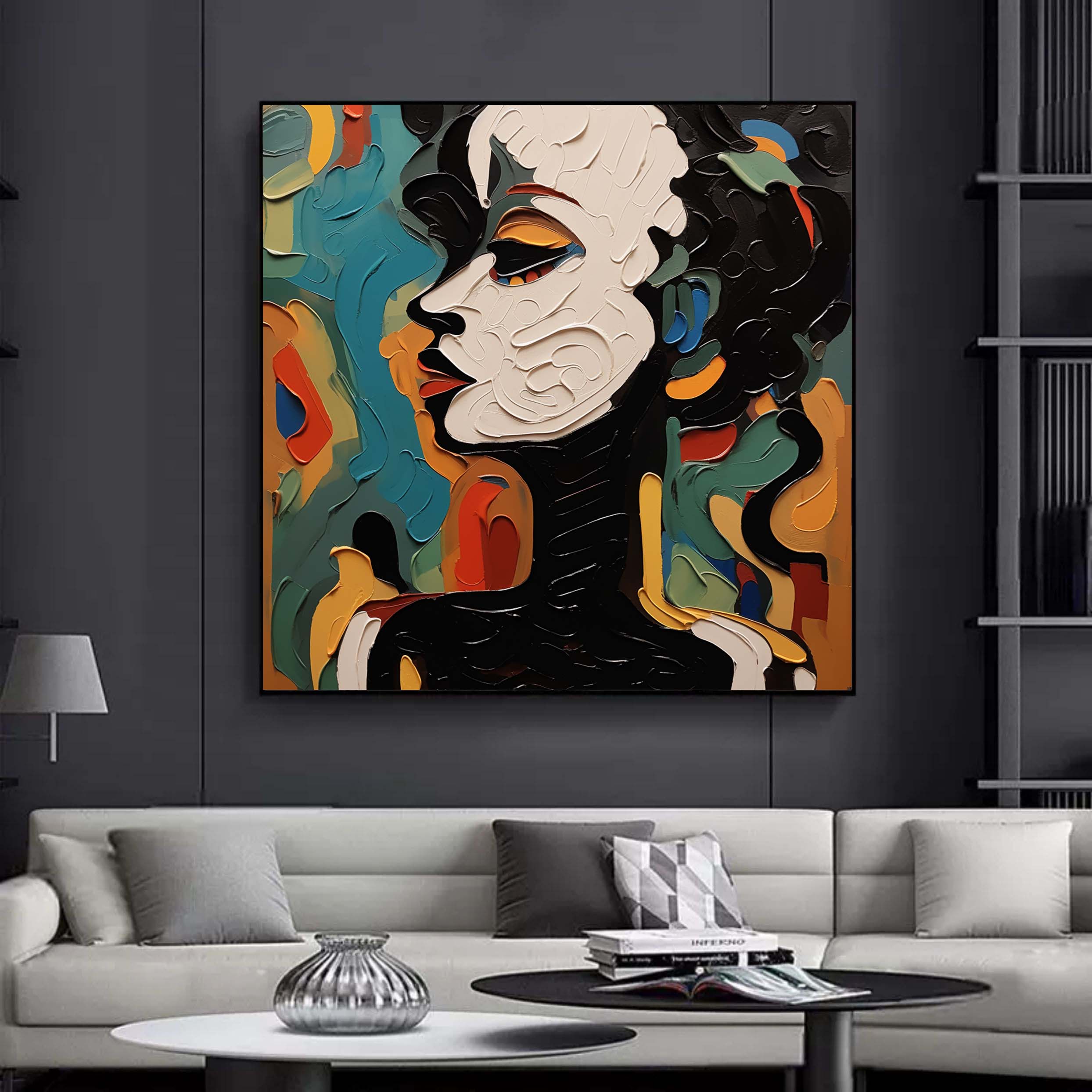 Abstract Human Face Palette Canvas Art Beautiful Abstract Woman Palette Wall Art Woman Texture Oil Painting