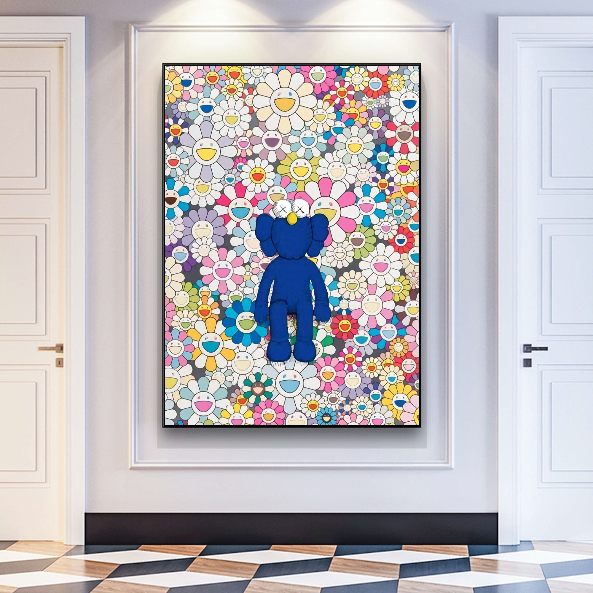 Colorful Kaws painting Colorful Kaws pop art Colorful Kaws3D Texture Wall Painting Kaws Canvas Art