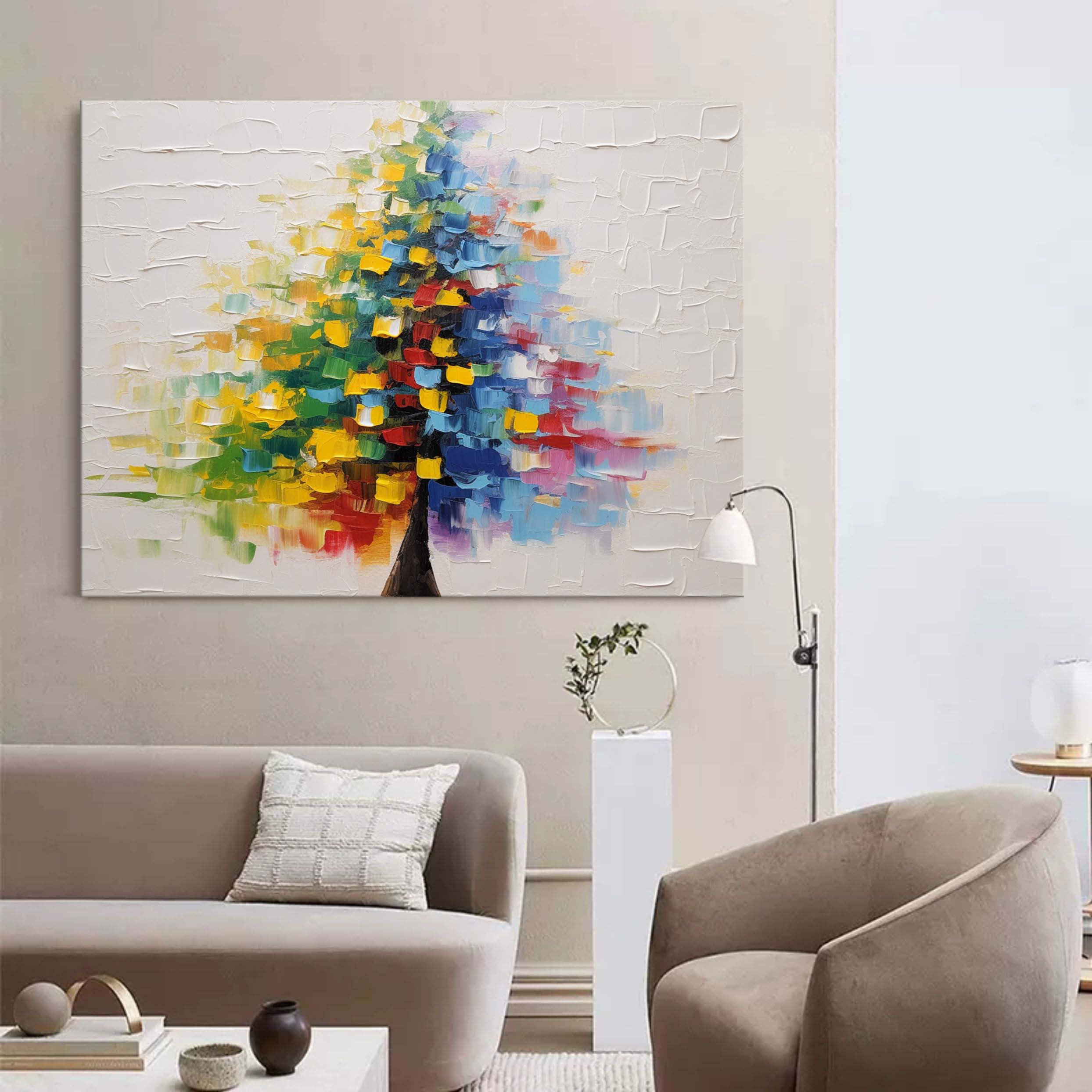 Large Christmas Tree Texture Painting Christmas Tree Palette Wall Art Christmas Tree Oil Painting