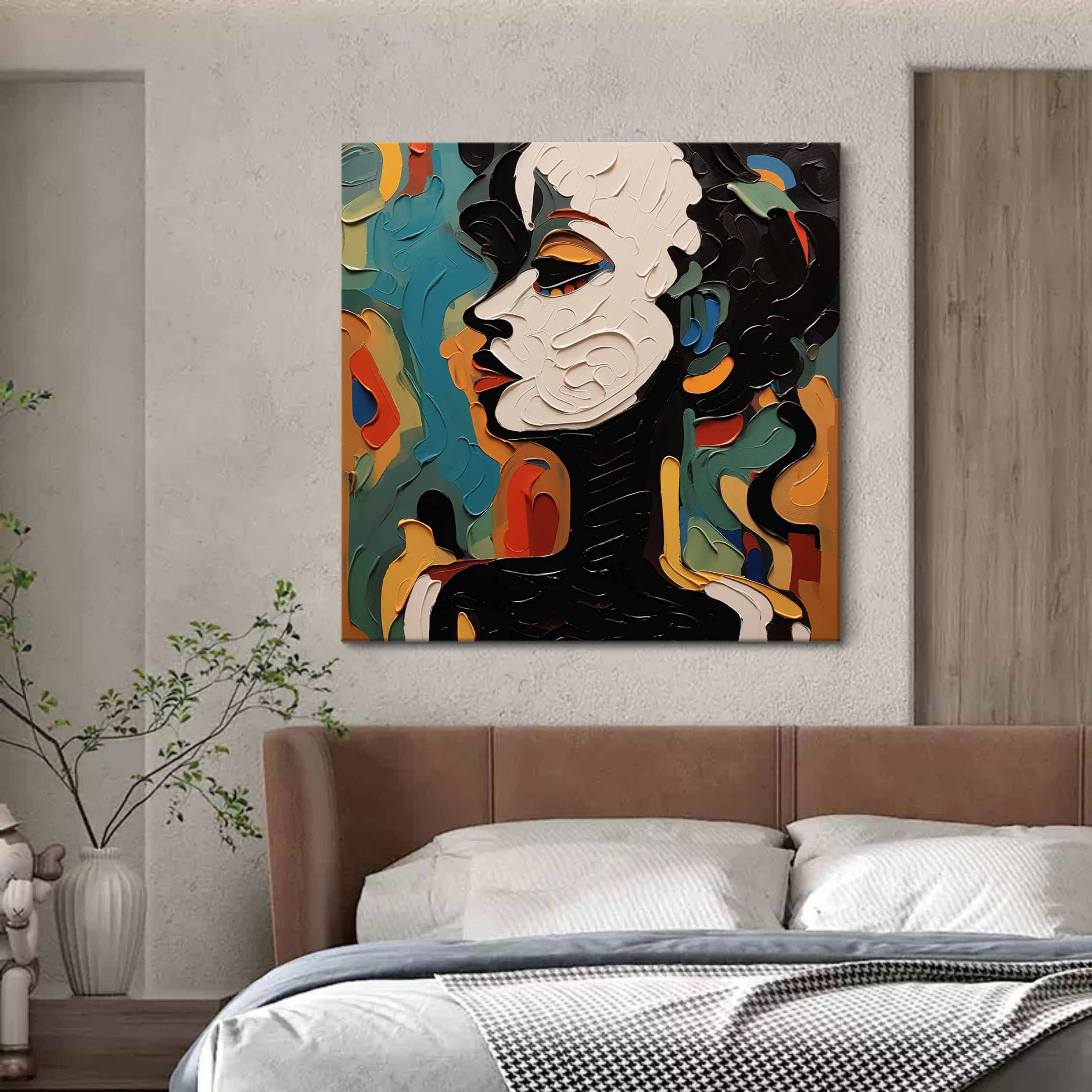 Abstract Human Face Palette Canvas Art Beautiful Abstract Woman Palette Wall Art Woman Texture Oil Painting