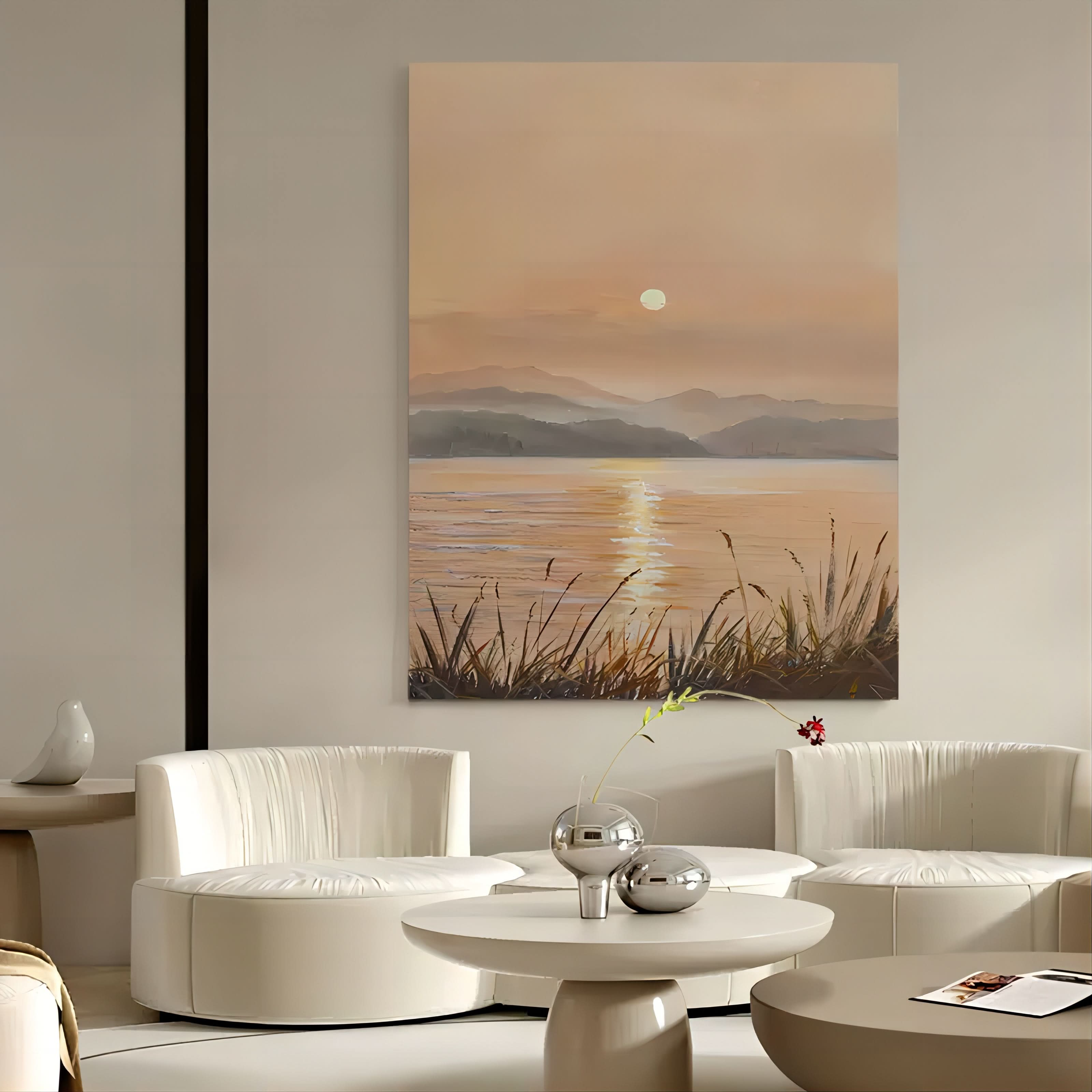 Sunrise Oil Painting Large Landscape Art Large Landscape Wall Art Landscape Painting on Canvas