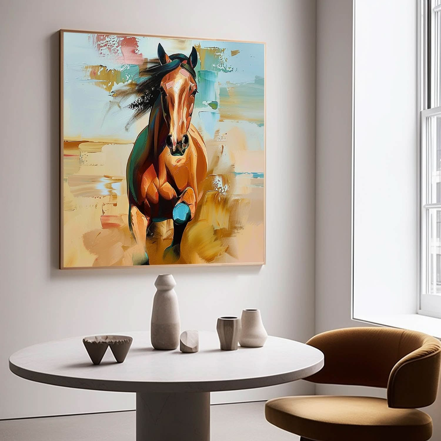 Palette Horse Abstract Wall Art Decor Running Horse Oil Painting For Sale Horse Texture Painting On Canvas