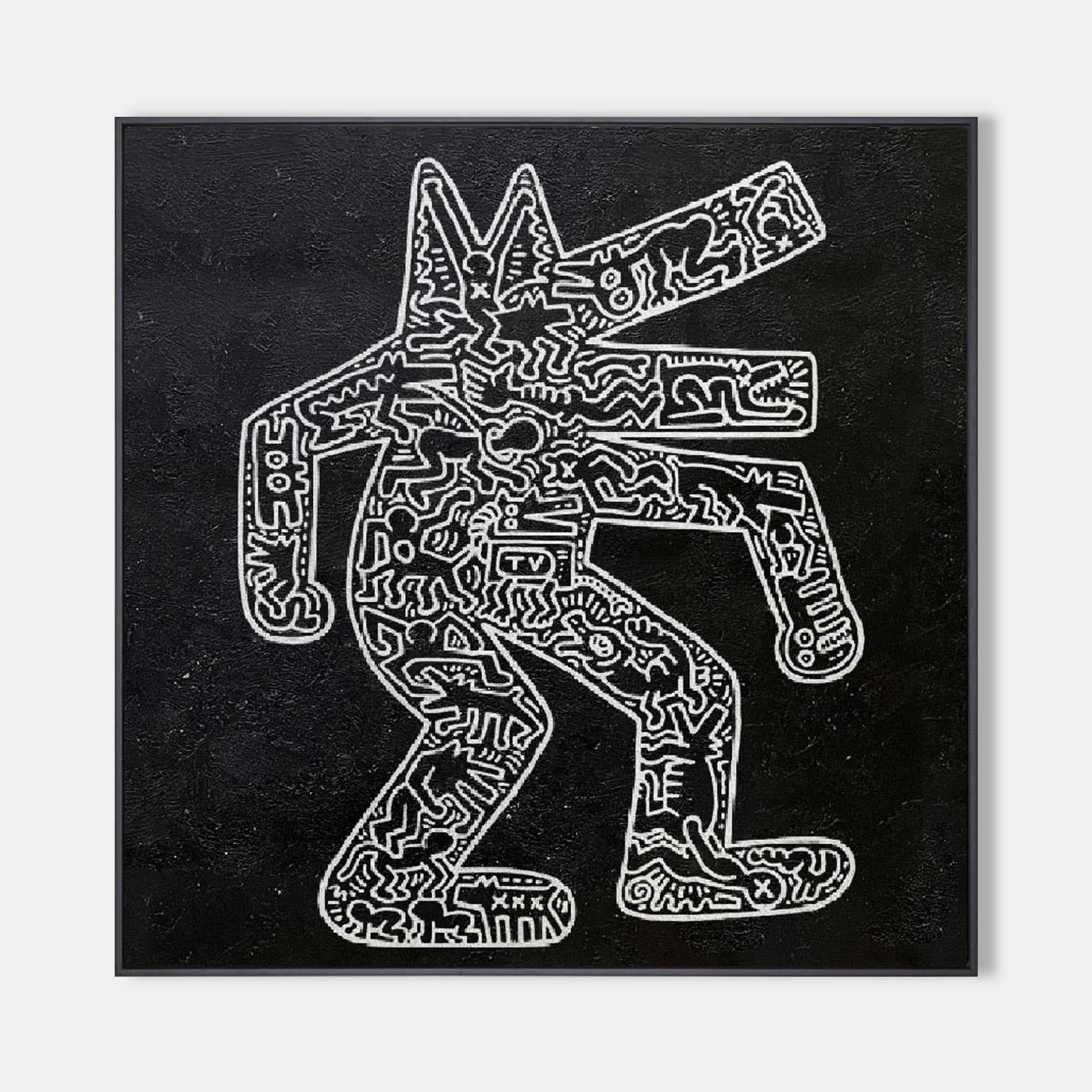 Keith Haring Crocodile Painting Keith Haring 3D Texture Wall Art Keith Haring Pop Art Pop Artwork