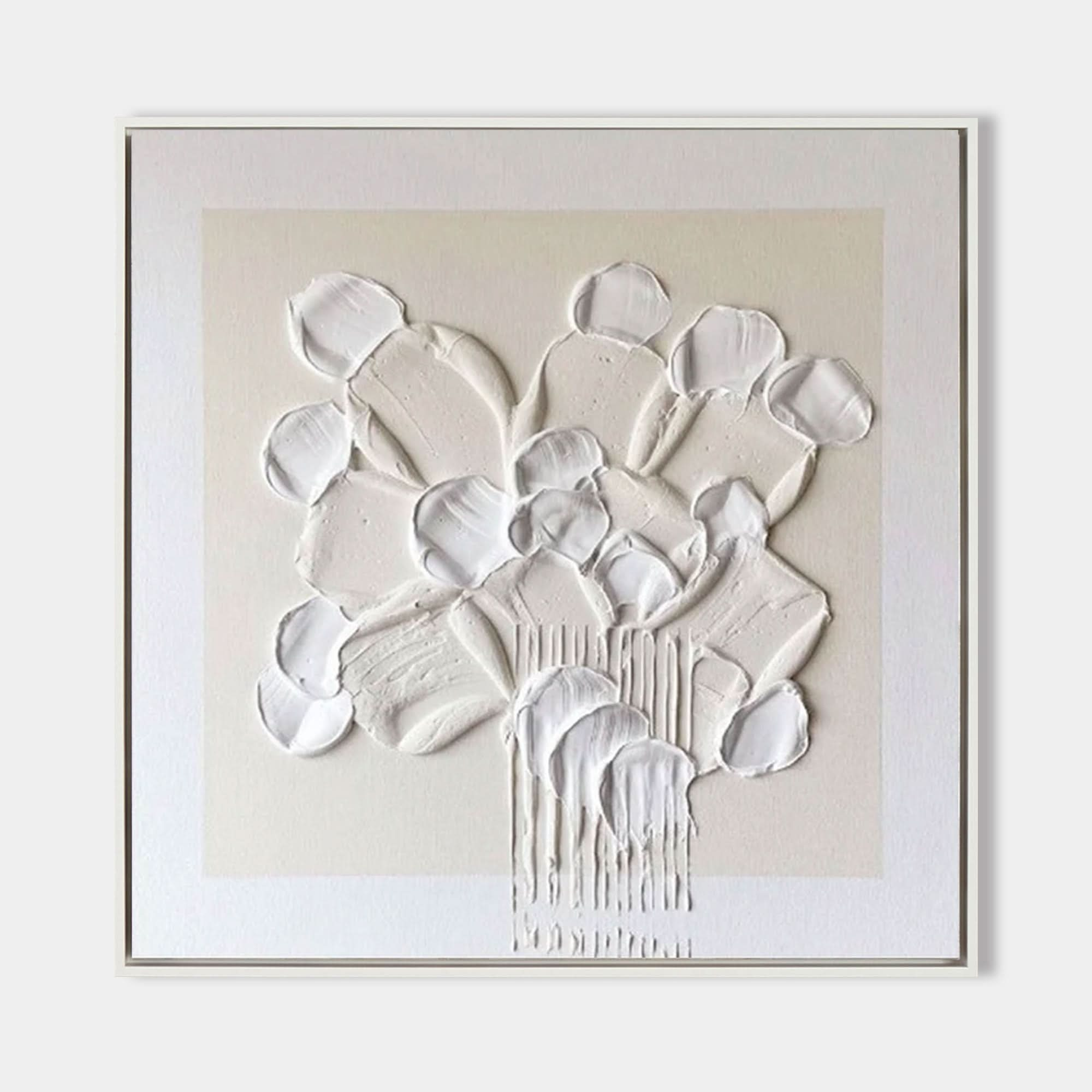 Beige 3D Abstract Art Plaster Wall Art Textured Wall Art Beige Knife Acrylic Canvas Painting