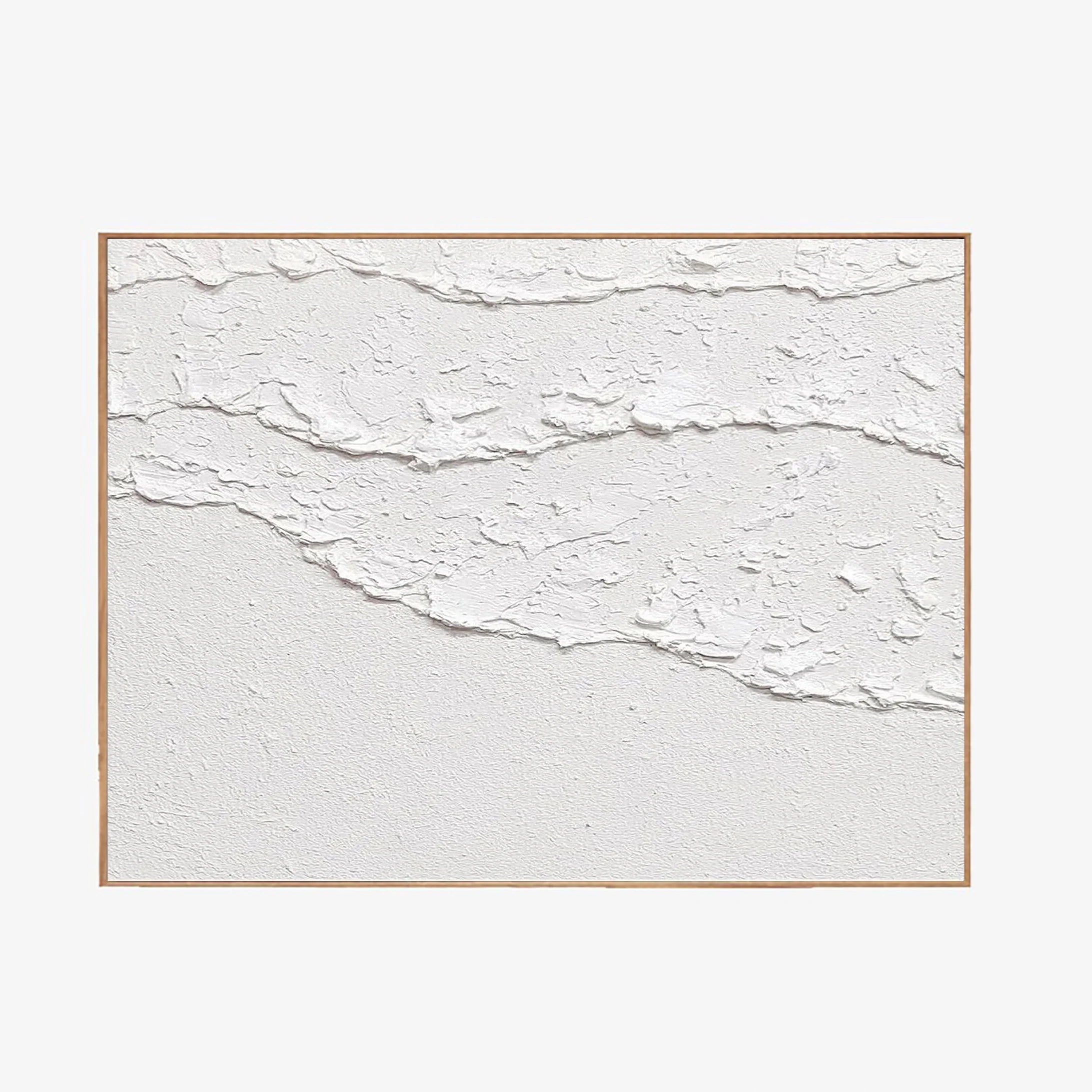 White Minimalist Plaster Art Painting for Room Decor