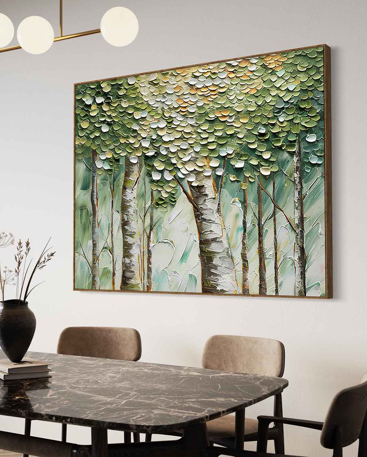 3D Green Tree Texture Painting 3D Green Tree Modern Canvas Wall Art Decor Tree Canvas Art for Sale