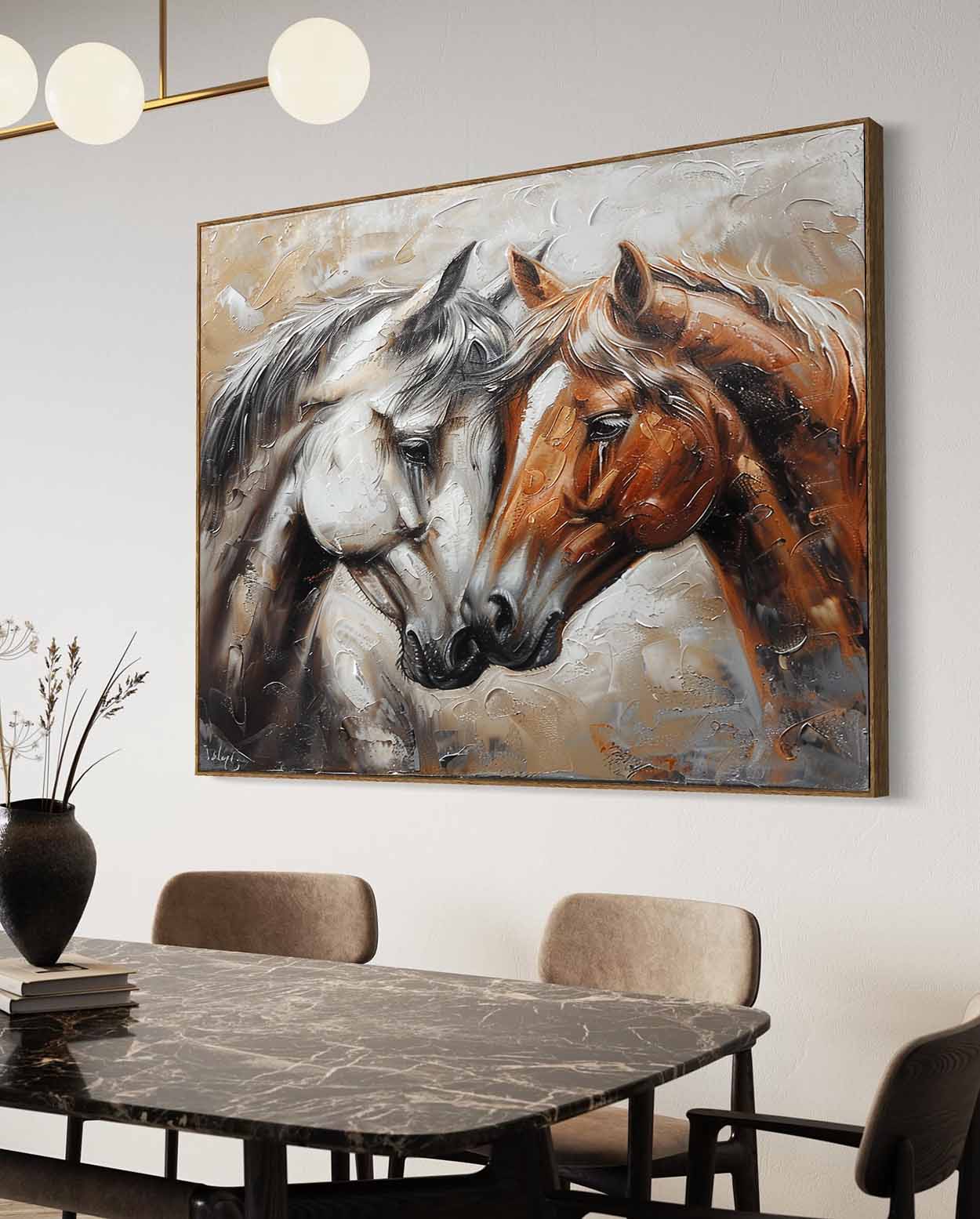 Couple Horse Canvas Wall Painting Decoration Horse Canvas Oil Painting Horse Wall Hanging Picture