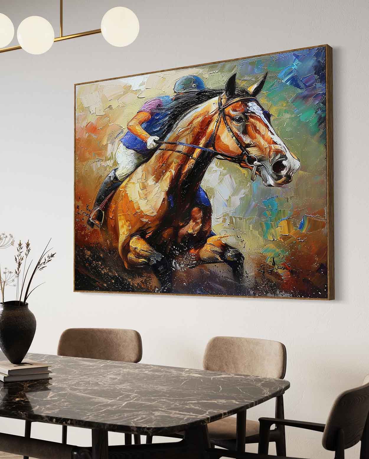 Horse Riding Canvas Wall Painting Decoration Horse Riding Canvas Art Horse Riding Wall Painting