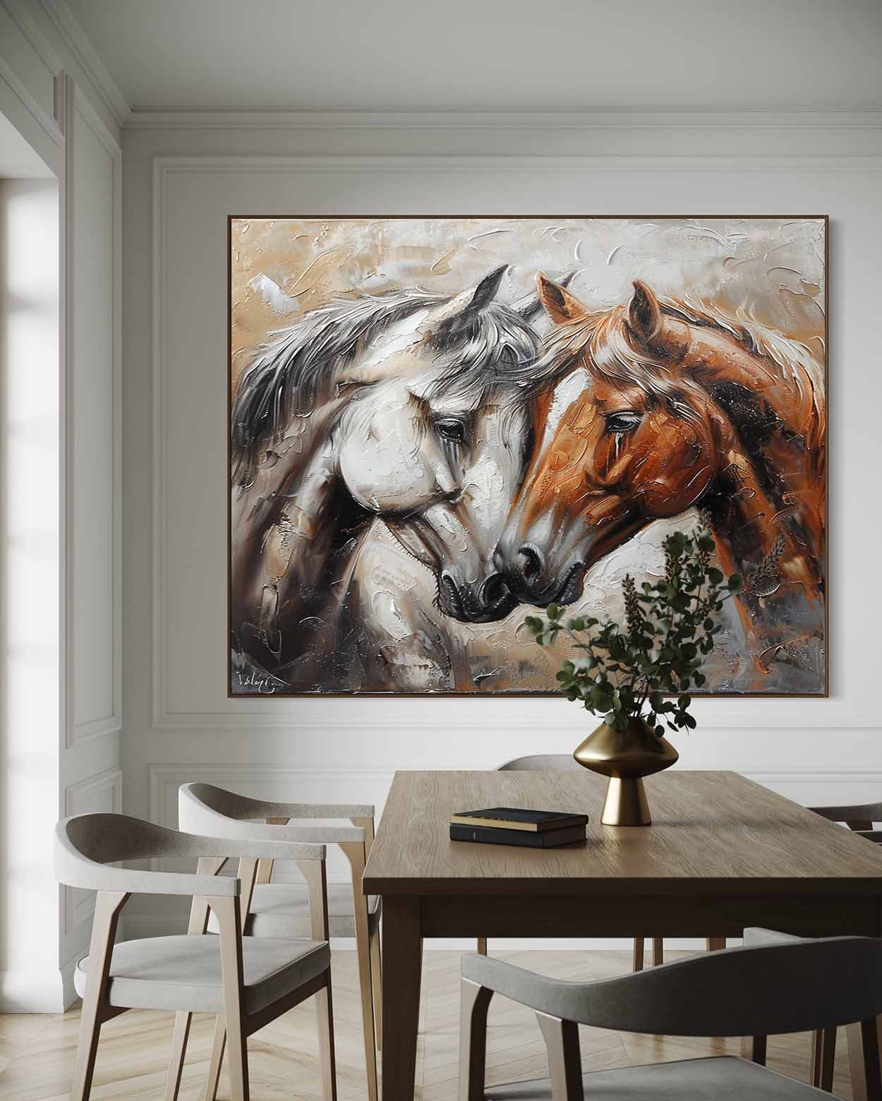 Couple Horse Canvas Wall Painting Decoration Horse Canvas Oil Painting Horse Wall Hanging Picture