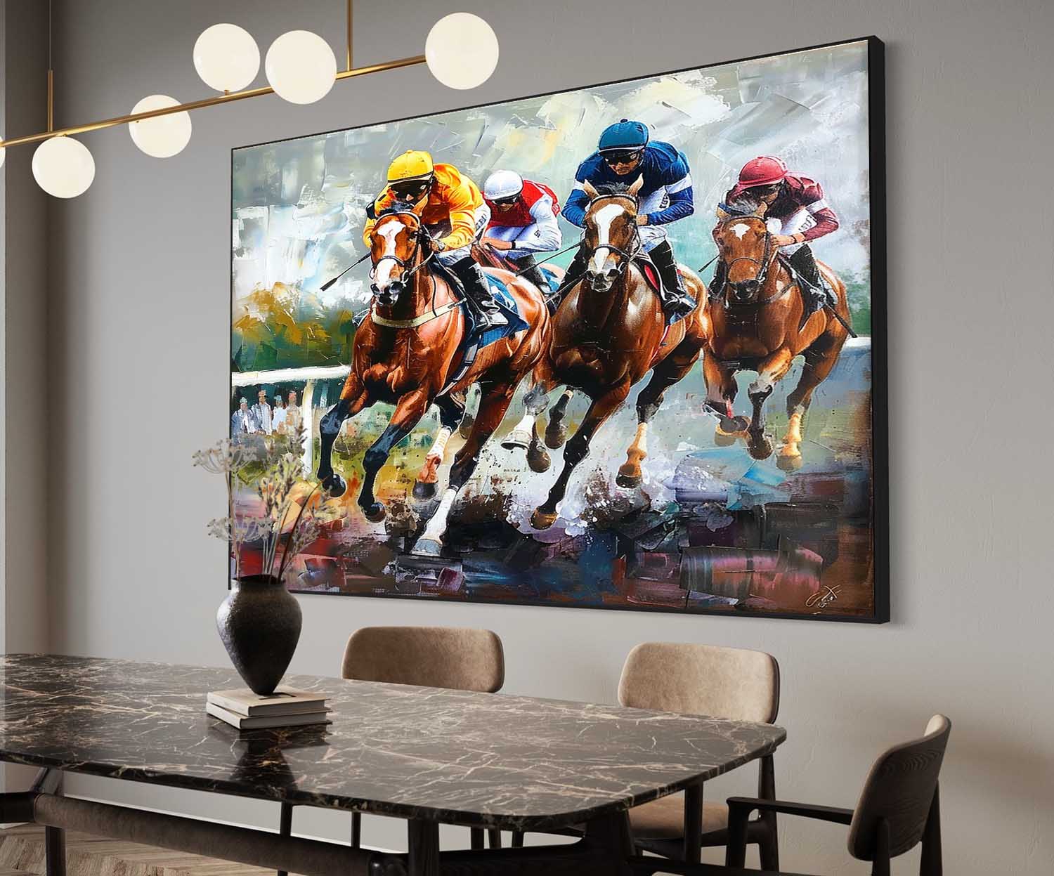 Horse Racing Canvas Art for Sale Horse Racing Canvas Wall Painting Decoration Horse Racing Wall Art