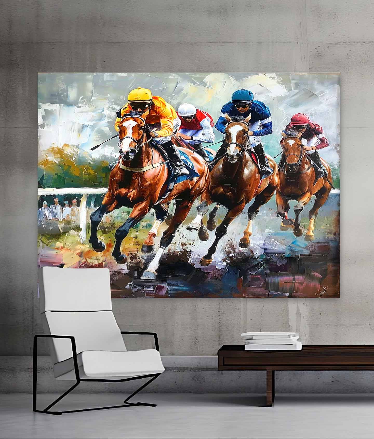 Horse Racing Canvas Art for Sale Horse Racing Canvas Wall Painting Decoration Horse Racing Wall Art