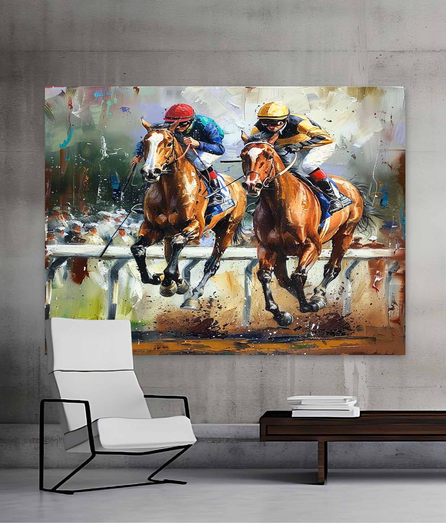 Horse Racing Canvas Wall Painting Decoration Horse Racing Canvas Art Horse Racing Wall Painting