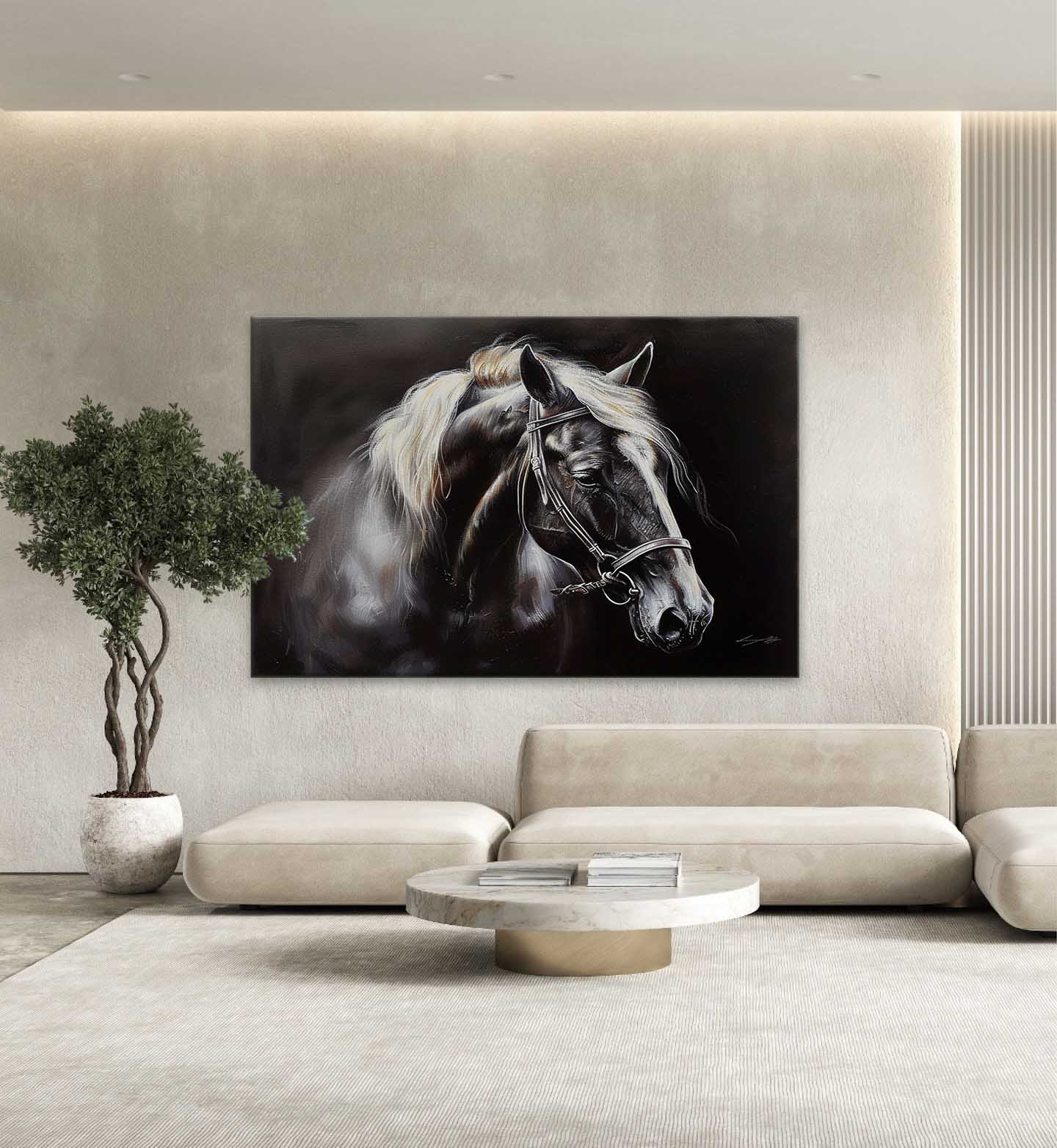 Black Horse Canvas Art For Sale Black Horse Canvas Wall Painting Decoration Black Horse Wall Mural