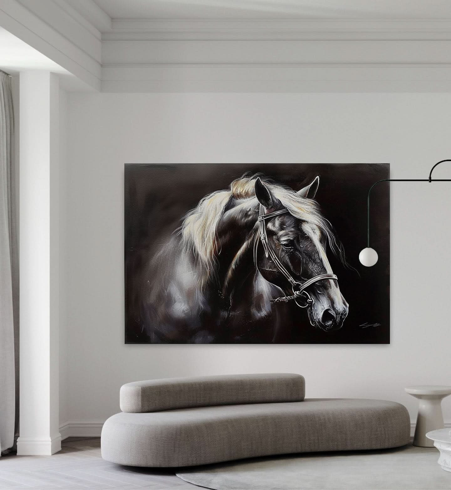 Black Horse Canvas Art For Sale Black Horse Canvas Wall Painting Decoration Black Horse Wall Mural