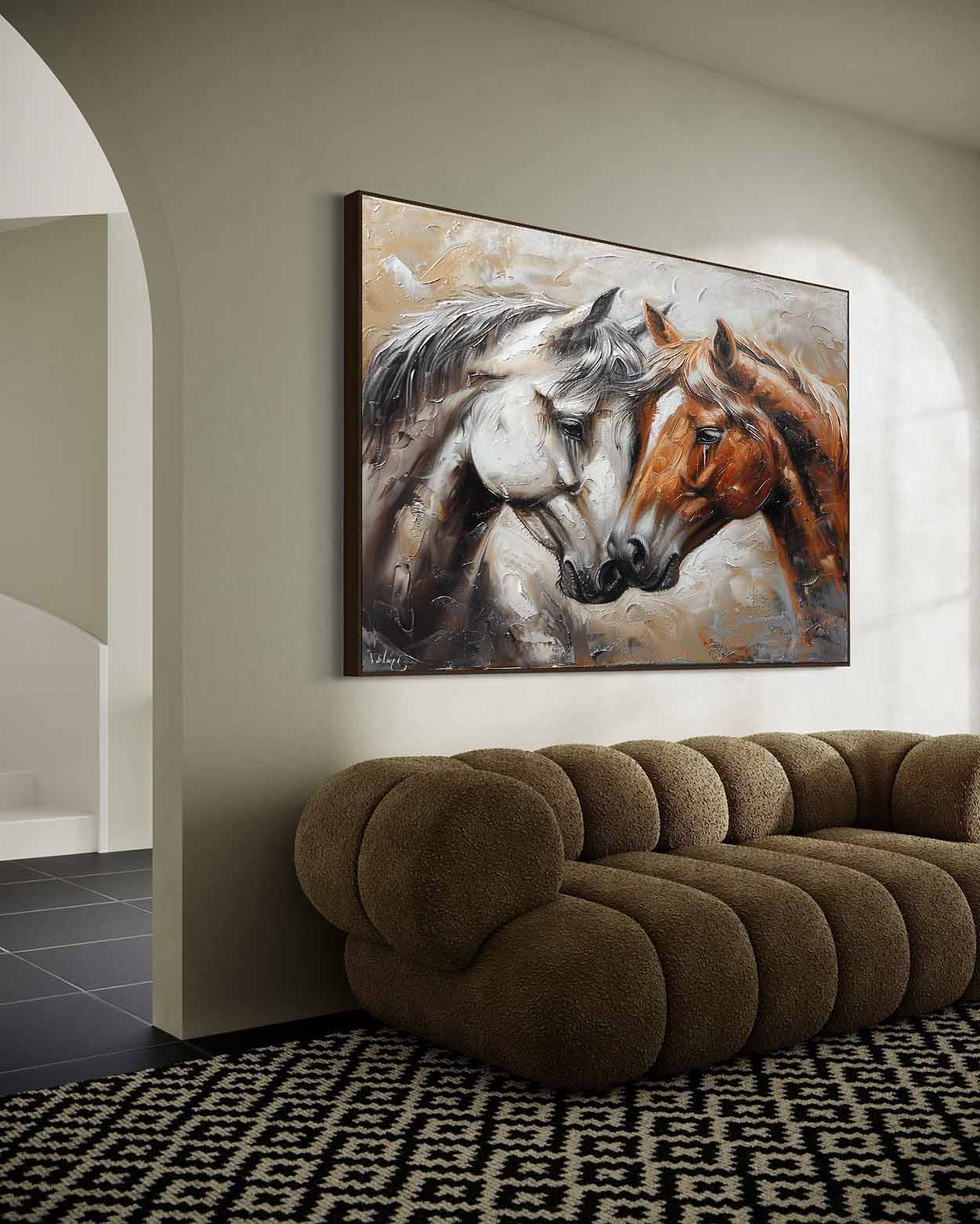 Couple Horse Canvas Wall Painting Decoration Horse Canvas Oil Painting Horse Wall Hanging Picture