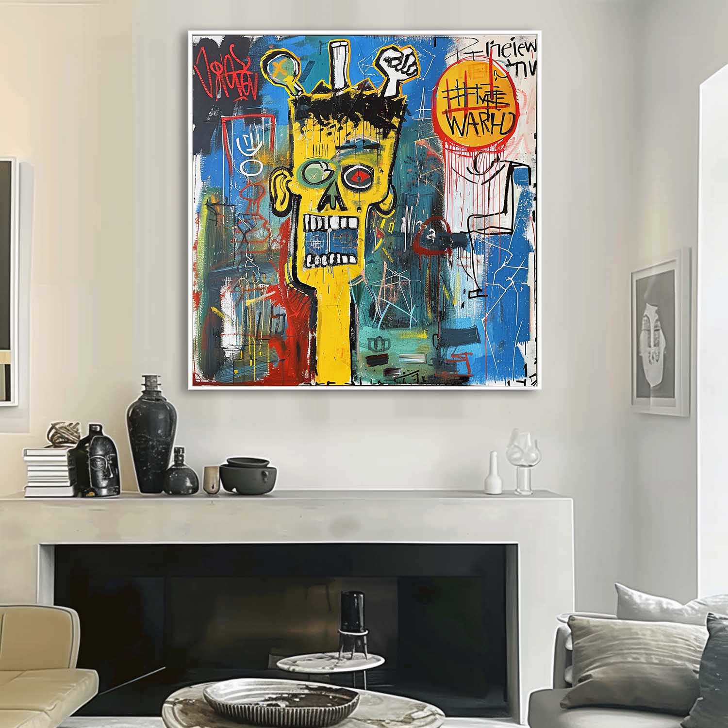 Basquiat Art Modern Expressionism Art Fun Graffiti Abstract Canvas Wall Art Graffiti Street Art