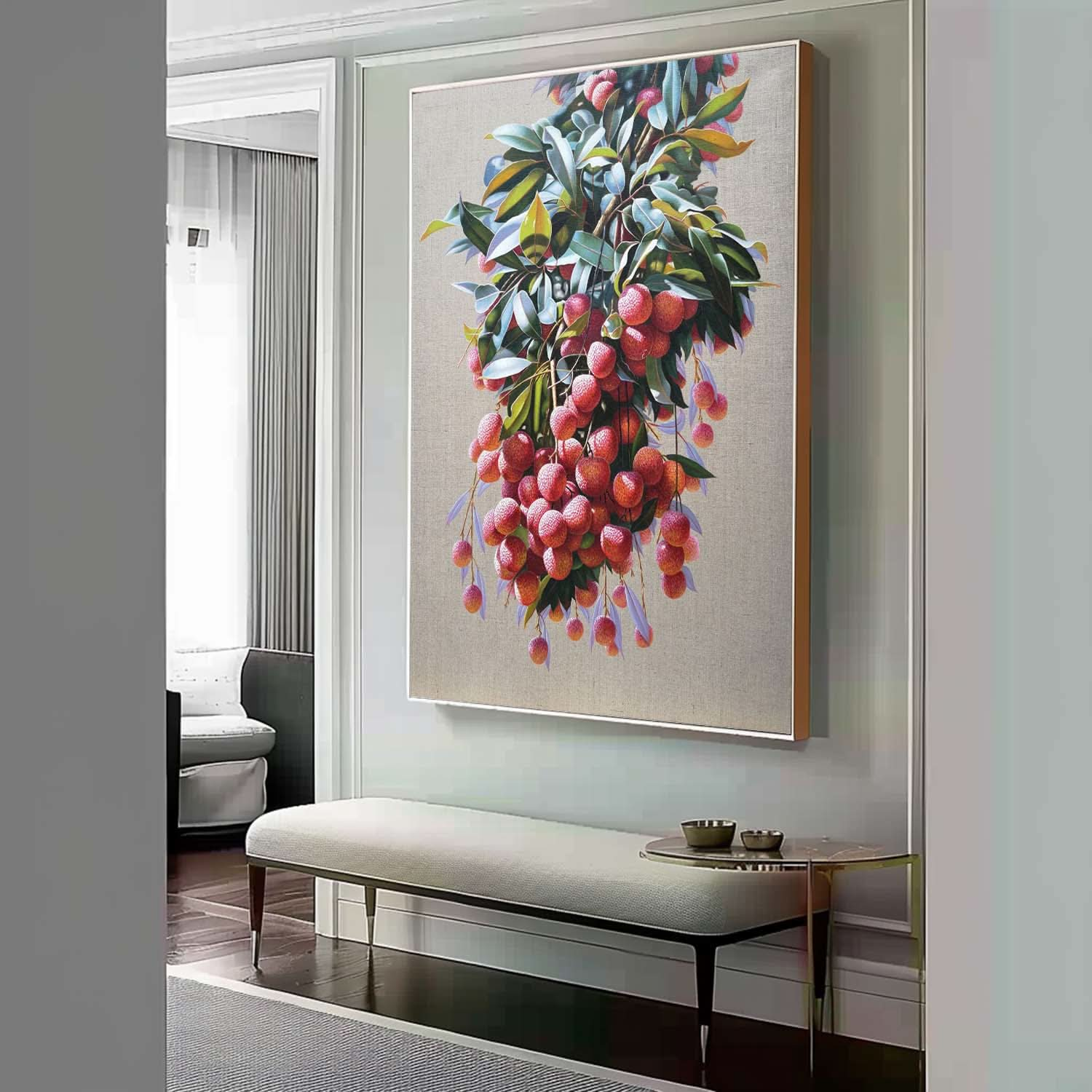 Lychee Realistic Art Lychee Realistic Canvas Oil Painting Super Realistic Lychee Art Lychee Wall Art