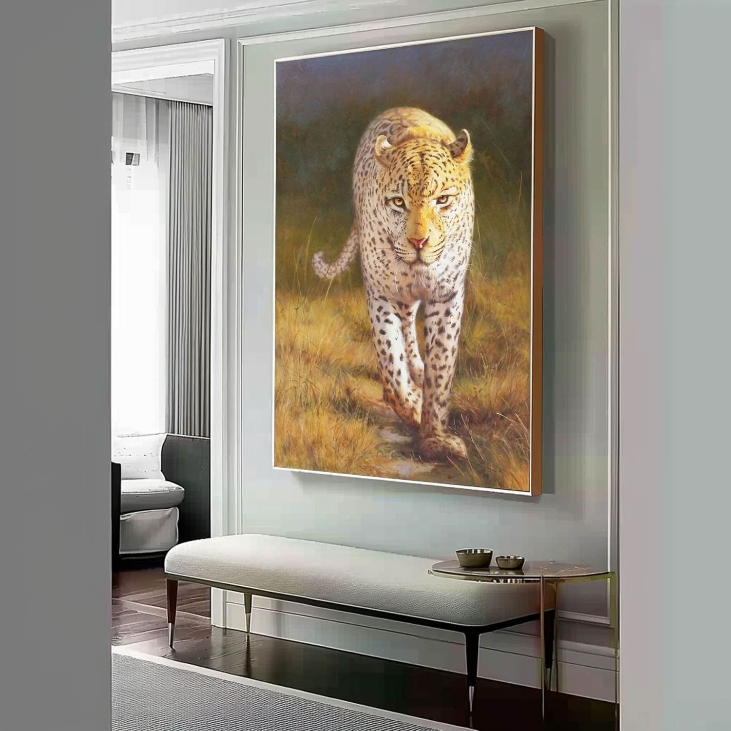 Realistic Cheetah Oil Painting Hyper-Realistic Cheetah Art Cheetah Portrait Canvas Wall Art