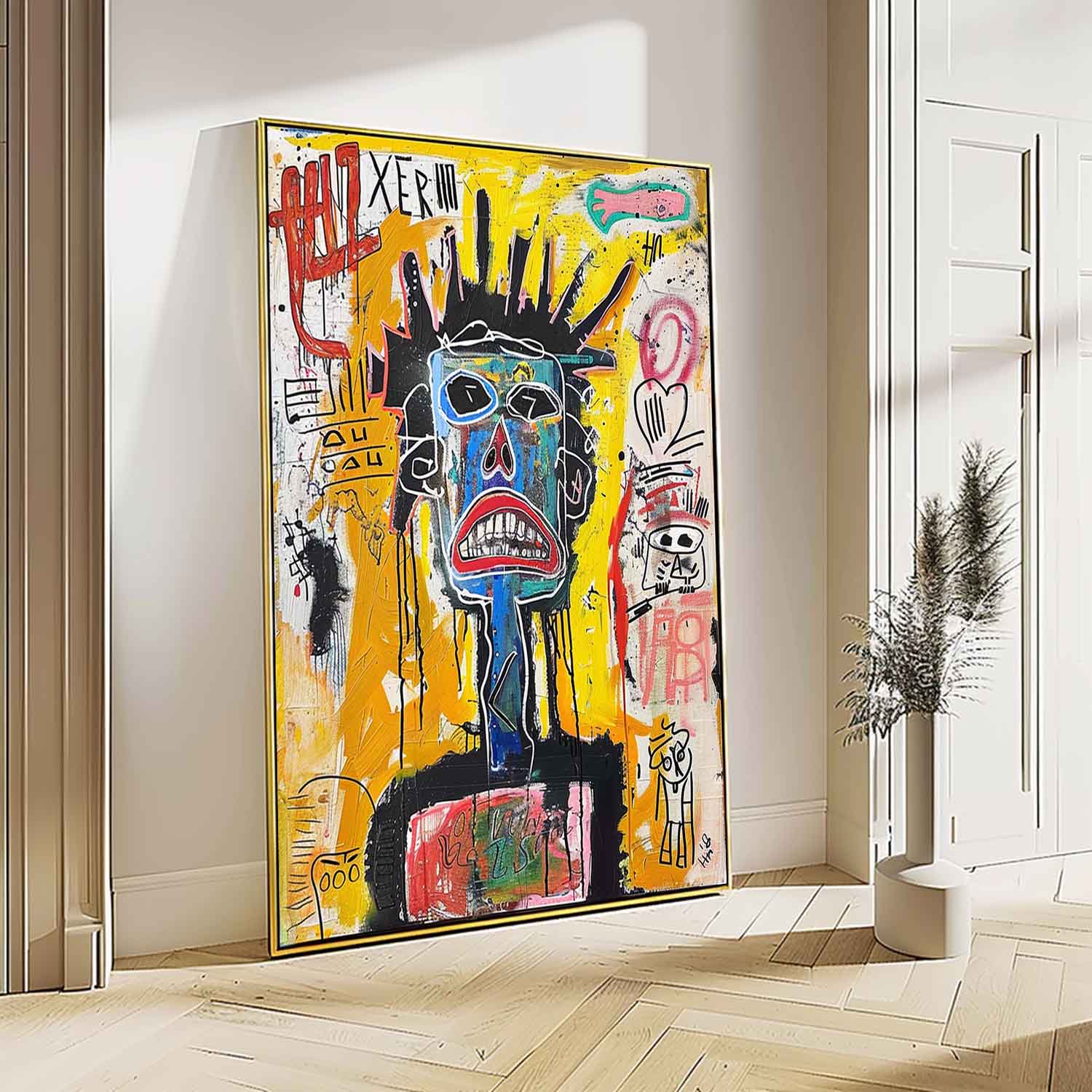 Basquiat Abstract Graffiti Art Cool Graffiti Canvas Art Fun Graffiti Canvas Wall Art Decoration for Sale