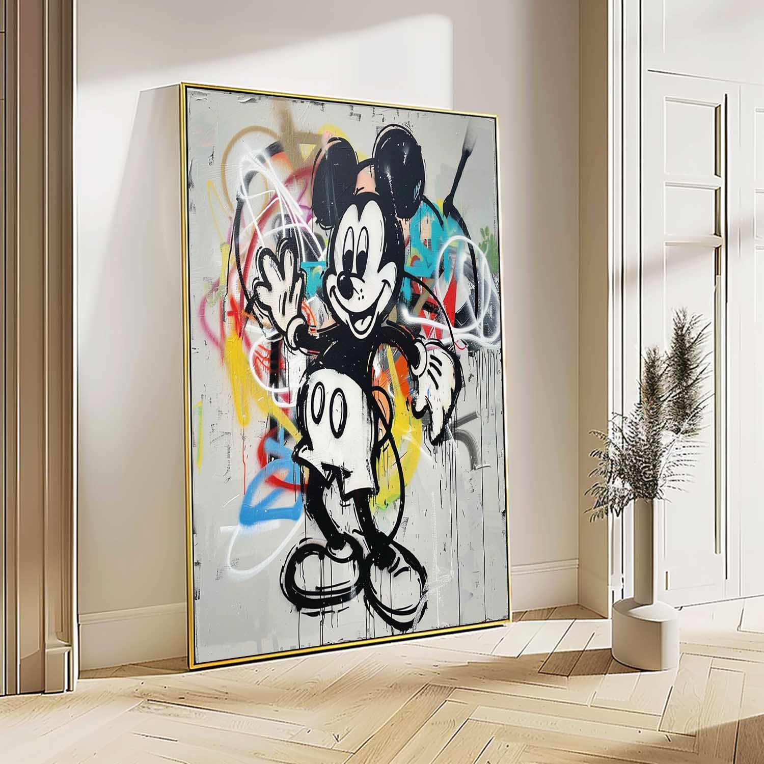 Mickey Mouse Graffiti Canvas Art for Sale Mickey Mouse Graffiti Street Painting Mickey Mouse Kids Room Wall Art