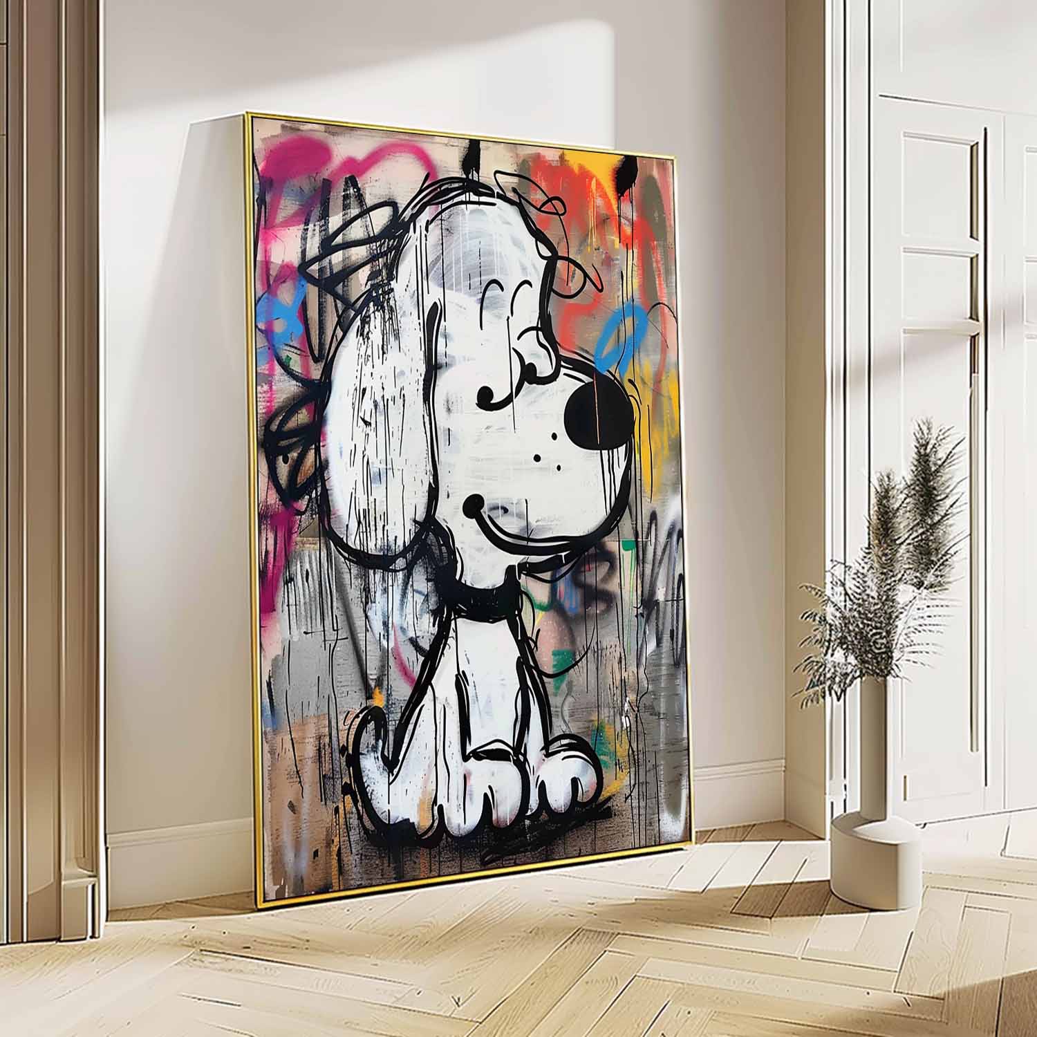 Funny Snoopy Graffiti Art Kids Room Snoopy Wall Art for Sale Colorful Snoopy Graffiti Art on Canvas