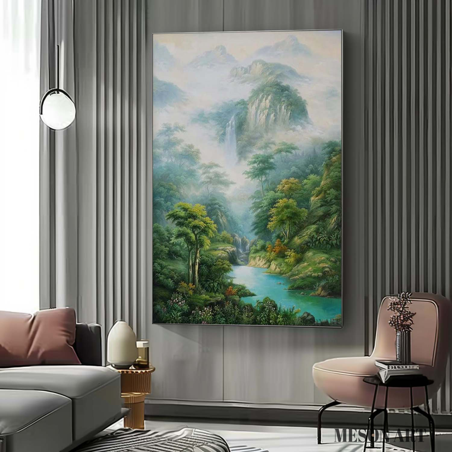 Large Realistic Landscape Oil Painting Hyper-Realistic Landscape Art Landscape Realistic Canvas Wall Art Decor