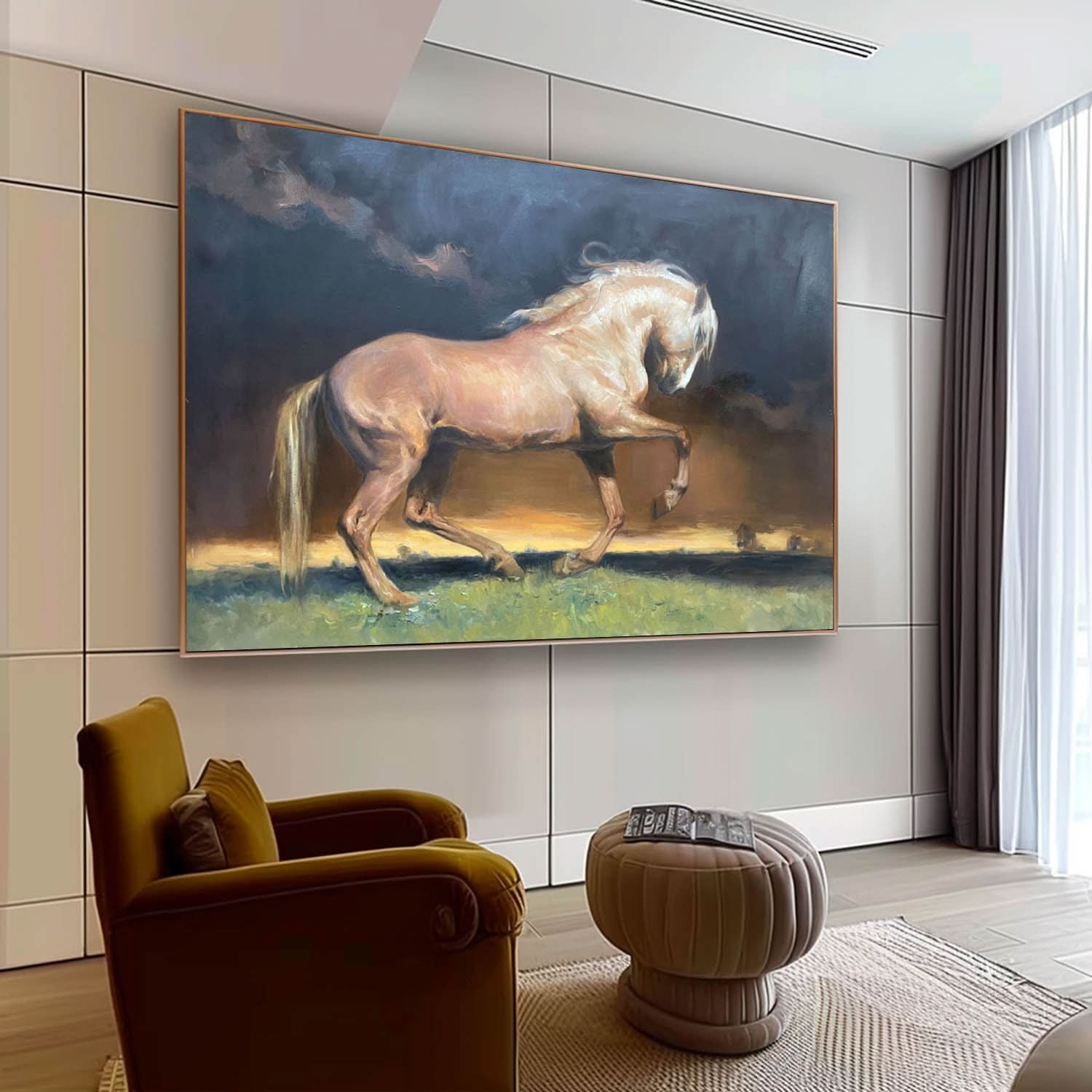 Brown Horse Oil Painting Hyperrealistic Brown Horse Art Realistic Horse Wall Art Brown Canvas Art