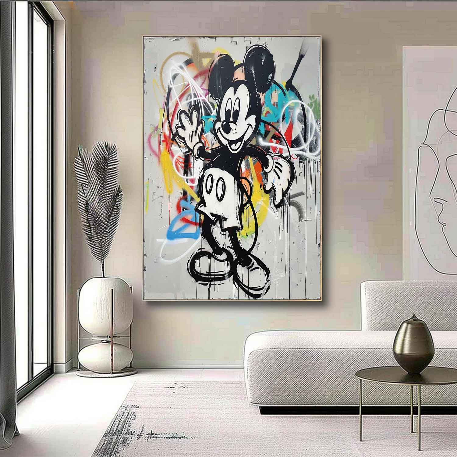 Mickey Mouse Graffiti Canvas Art for Sale Mickey Mouse Graffiti Street Painting Mickey Mouse Kids Room Wall Art