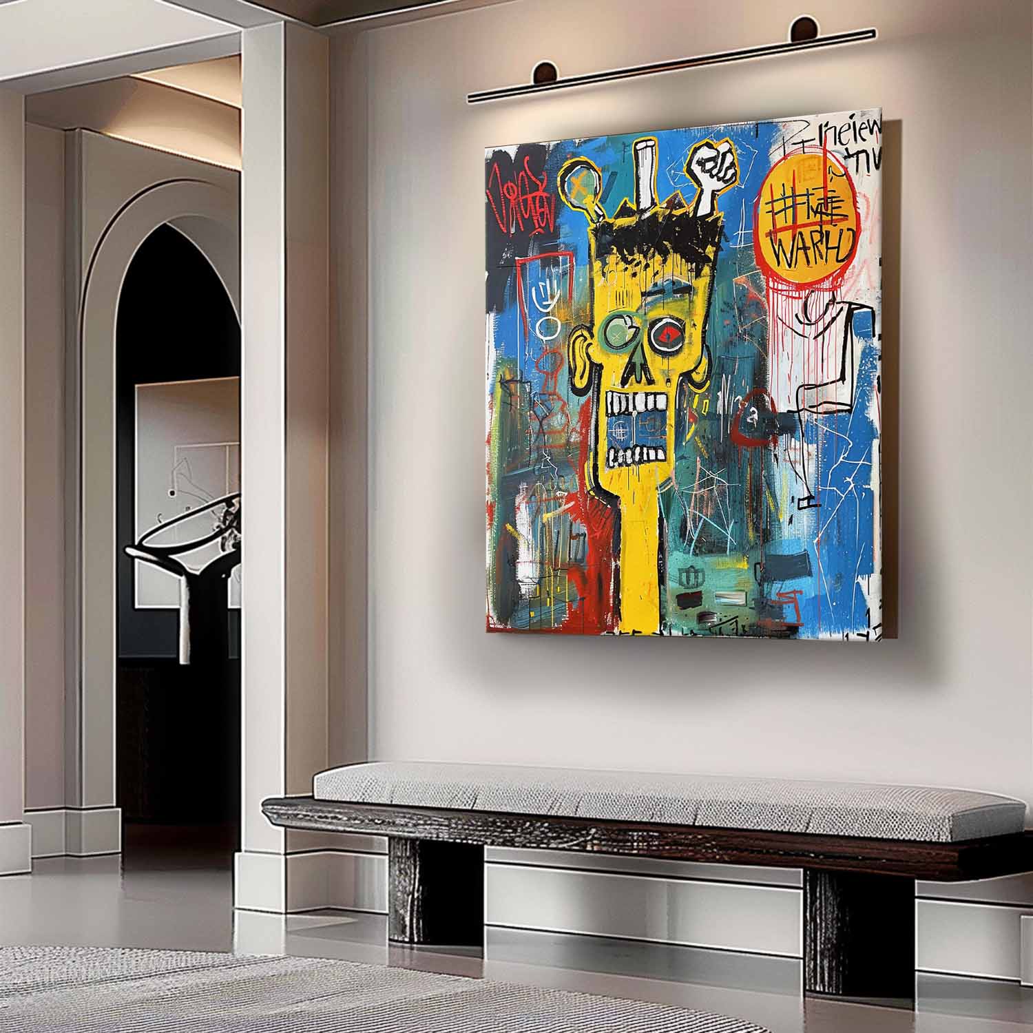 Basquiat Art Modern Expressionism Art Fun Graffiti Abstract Canvas Wall Art Graffiti Street Art