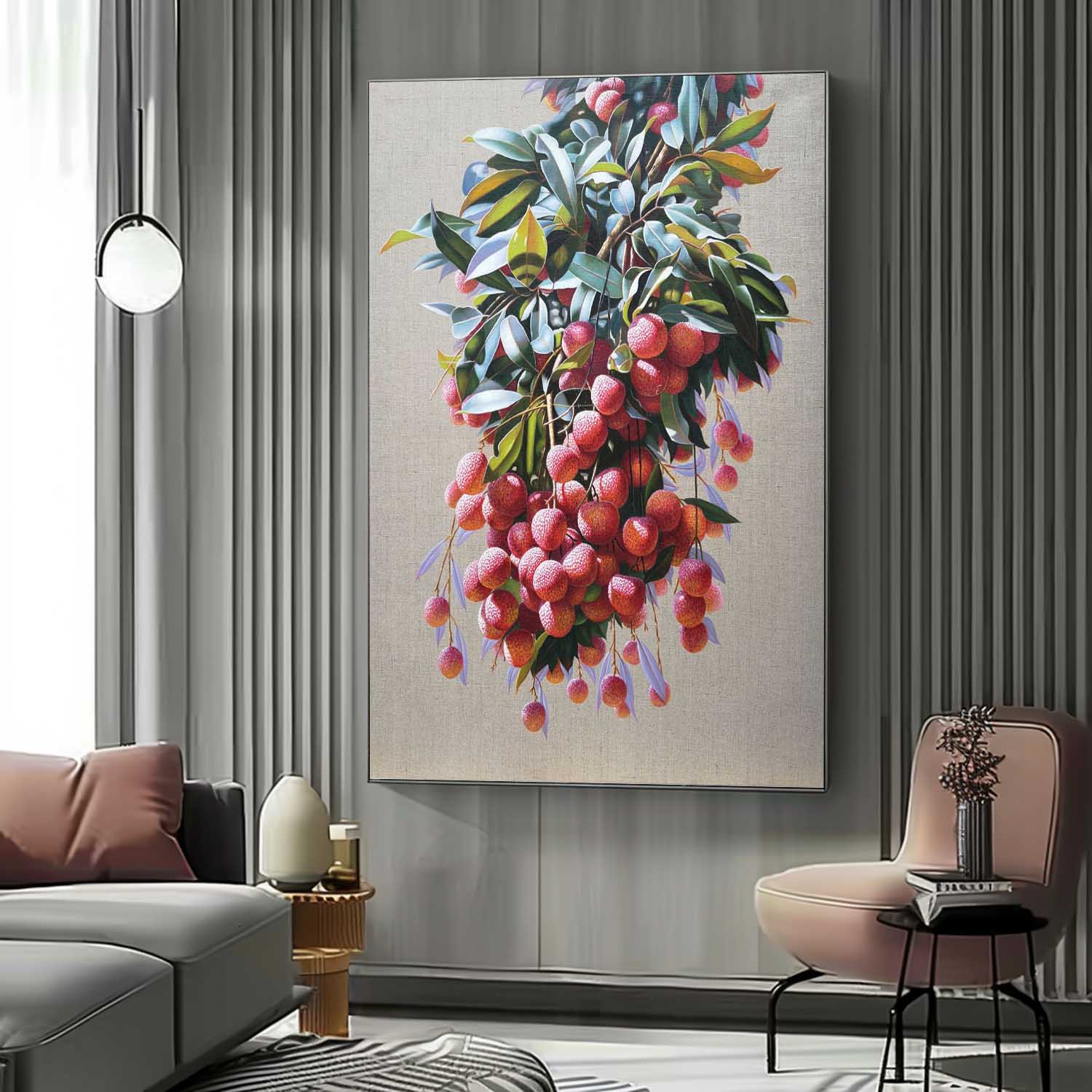 Lychee Realistic Art Lychee Realistic Canvas Oil Painting Super Realistic Lychee Art Lychee Wall Art