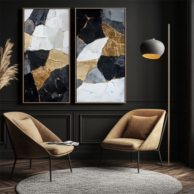 Abstract Gold Black Wall Art-wp241338