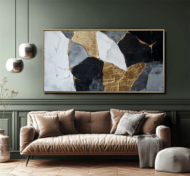 Abstract Gold Black Wall Art-wp241338