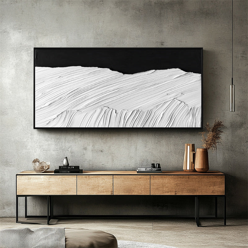 Black & White Horizontal Wave Art-wp241388