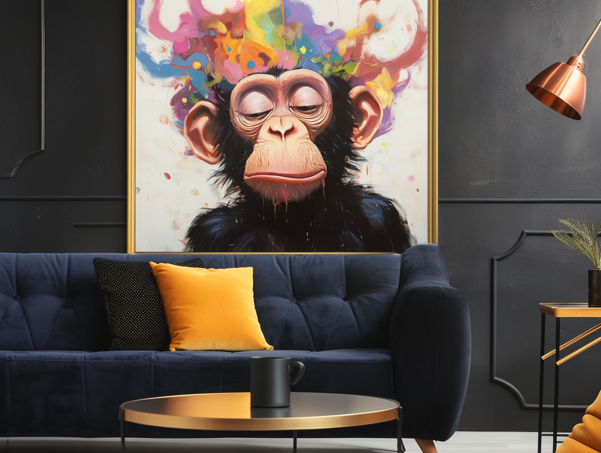 Colorful Serenity Monkey Art