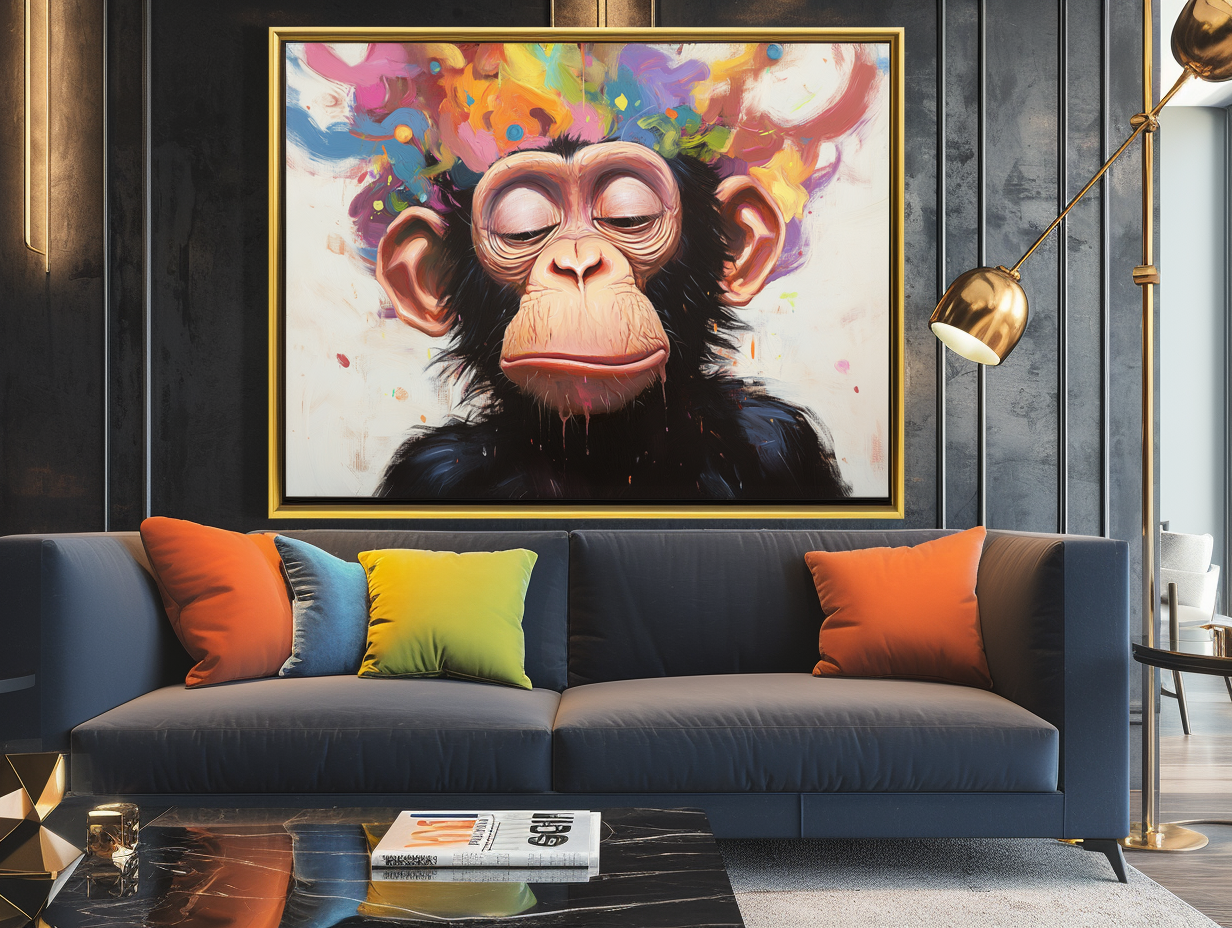 Colorful Serenity Monkey Art