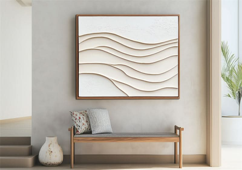 Serene Waves: Textured Relief-wp240288