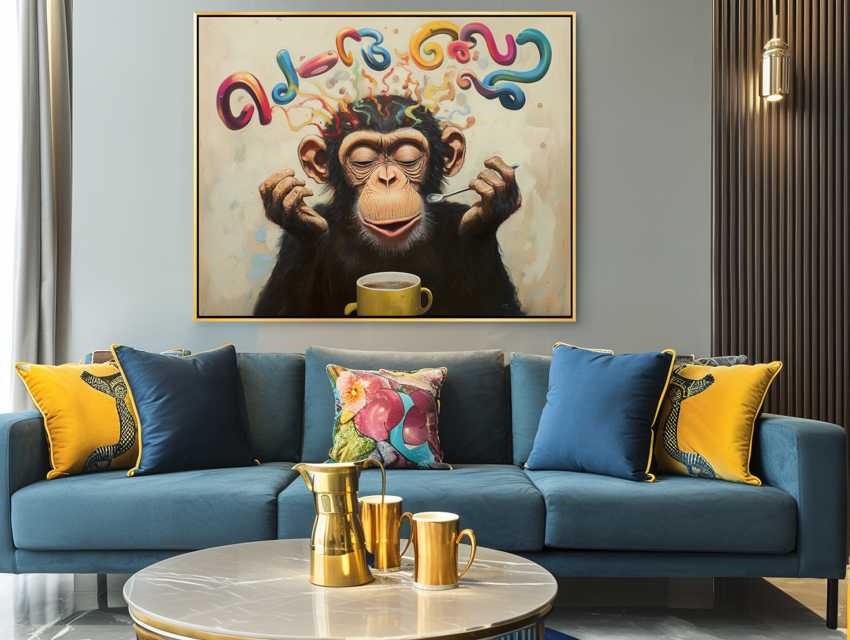 Caffeine Muse - Monkey Wall Art