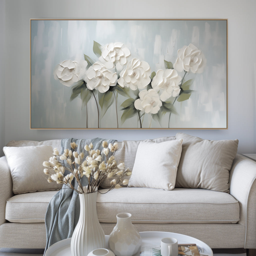 White Bloom – Textured Floral Art