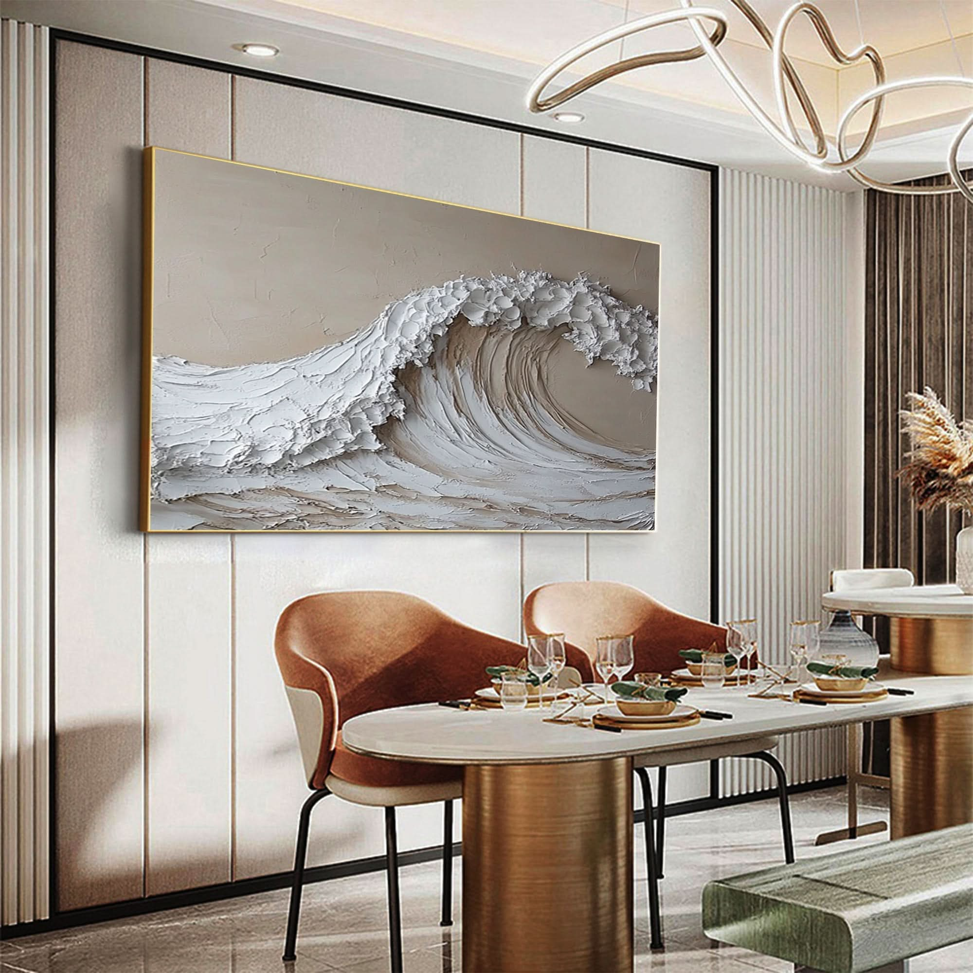 Textured Ocean Wave Art 3D Oil Painting for Modern Living Rooms #BBM 027